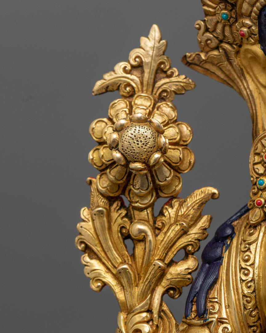 Green Tara Statue | Traditional 24K Gold Gilded Himalayan Sculpture