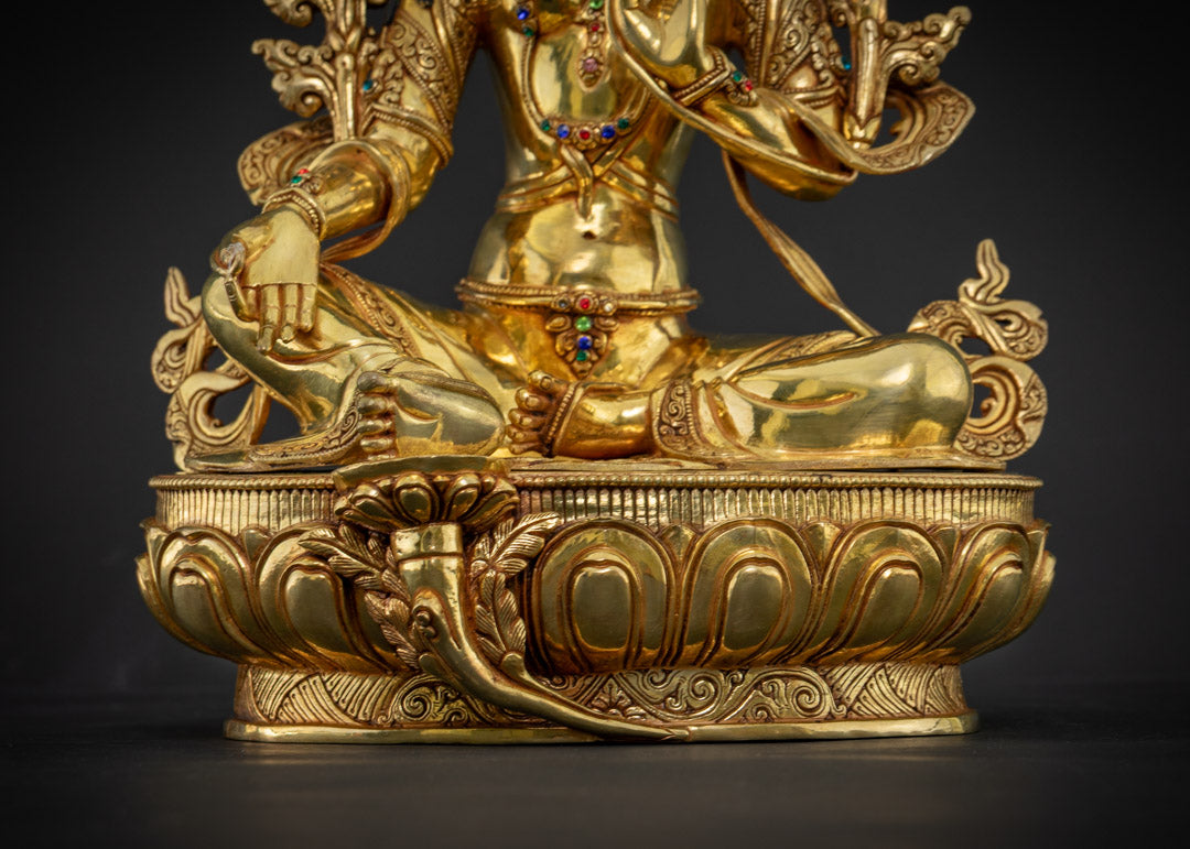 Green Tara Statue | Mastercrafted by Nepalese Artist