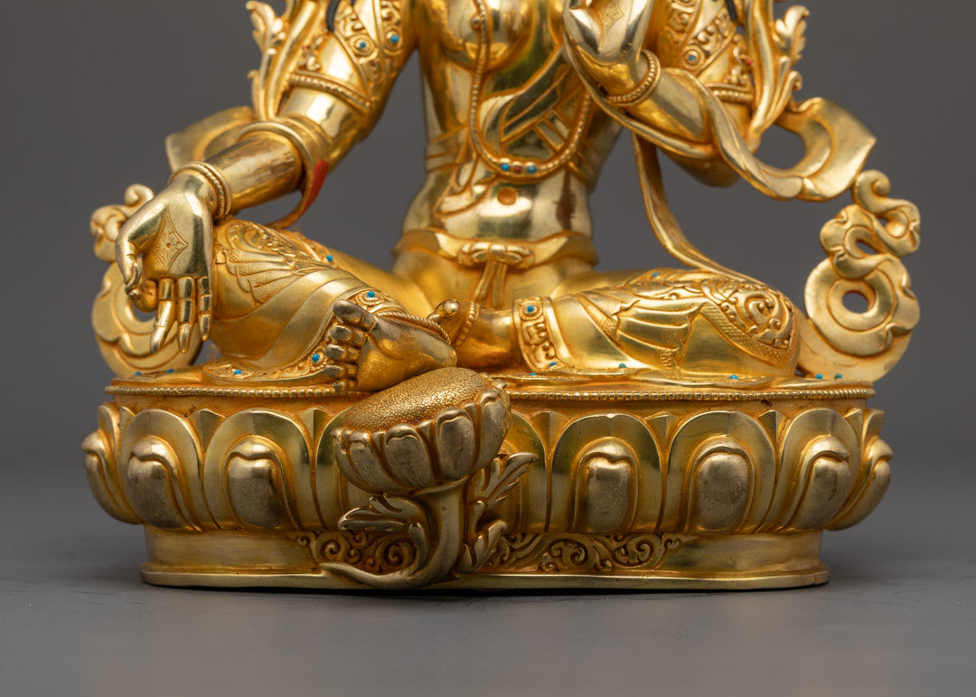 Green Tara Statue for Meditation | Handmade Buddhist Sculpture