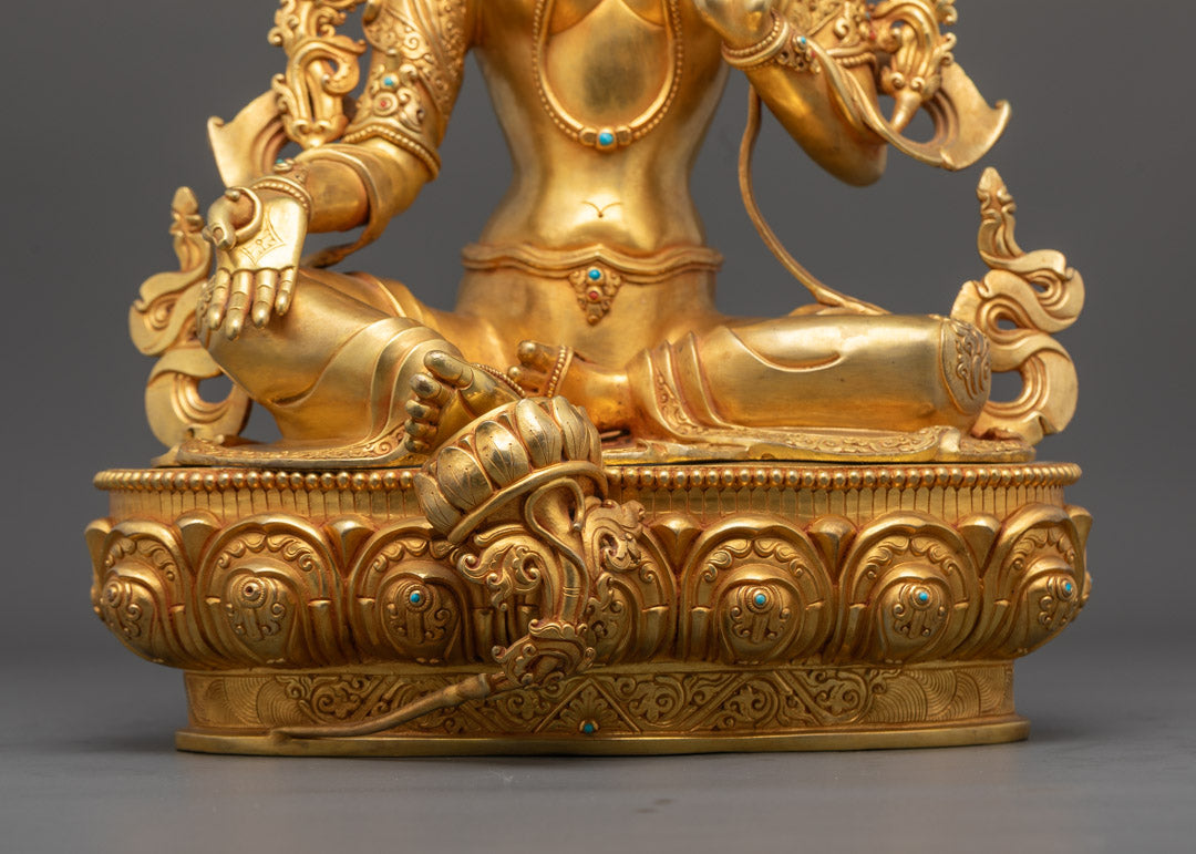 Authentic Green Tara Statue | Artisan-Made in Patan