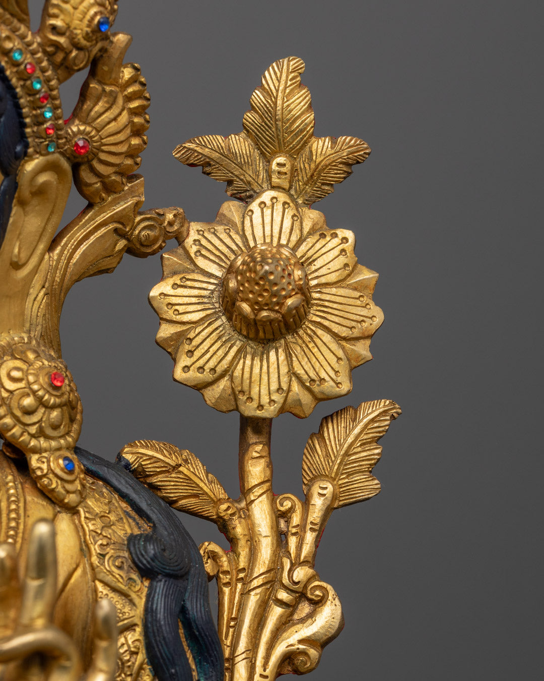 Authentic Green Tara Statue | Hand-Carved Copper Sculpture