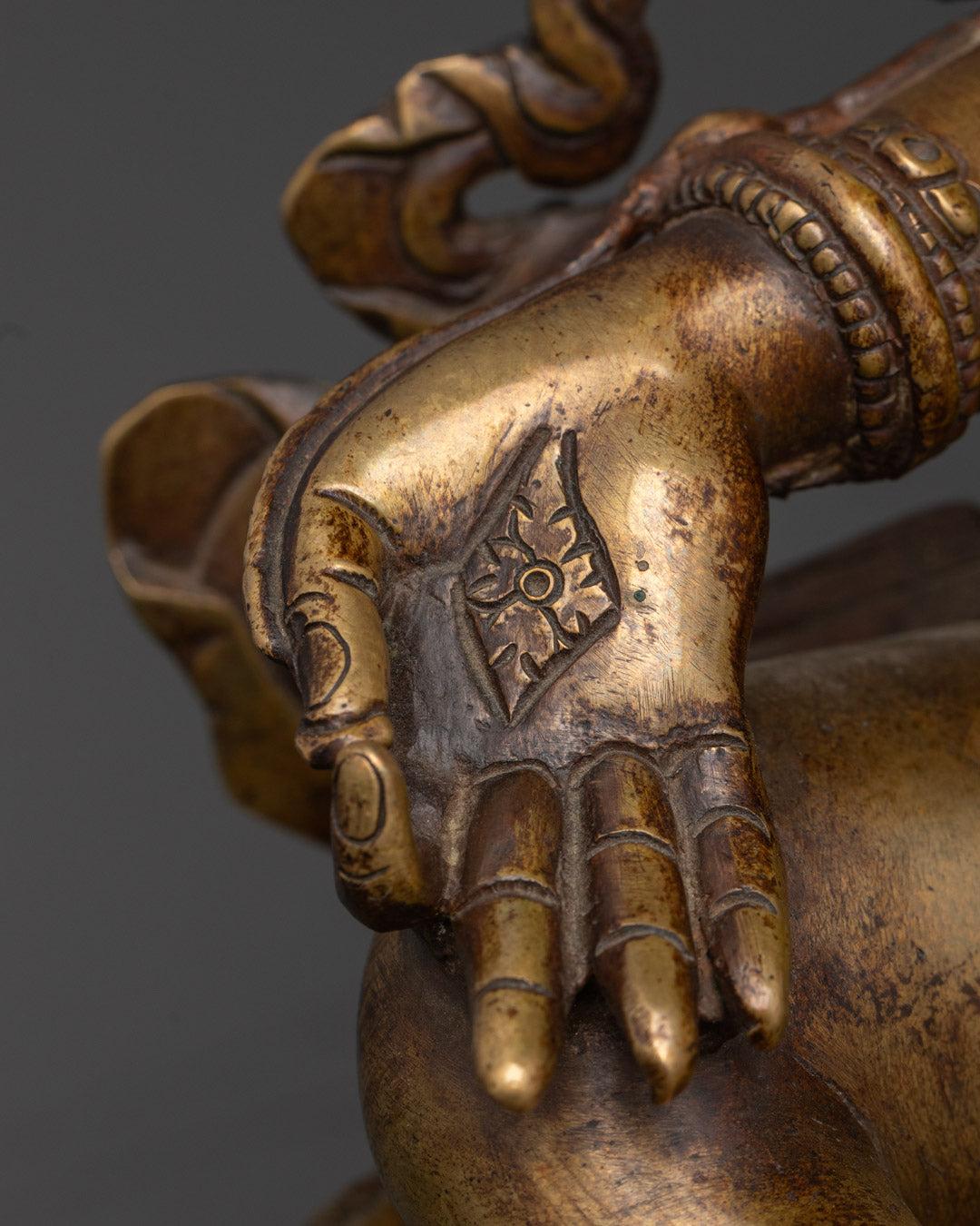 Green Tara Oxidized Bronze Plated Statue