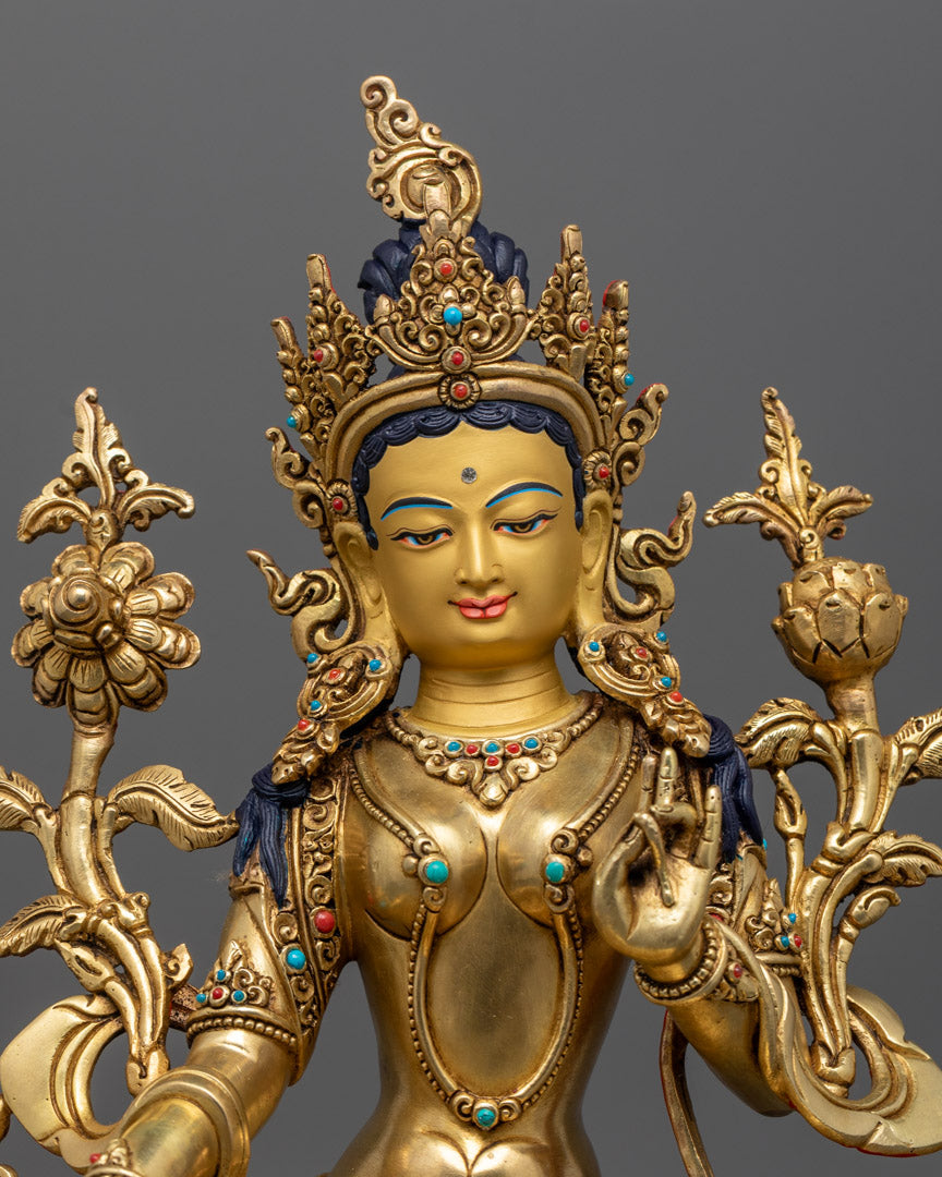 Green Tara Statue | Beautifully Crafted Tibetan Goddess Figurine