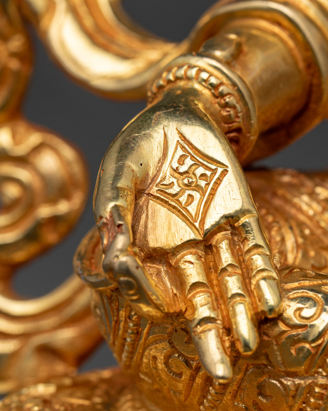 24k Gold Gilded Green Tara Statue | Divine Protection and Peace