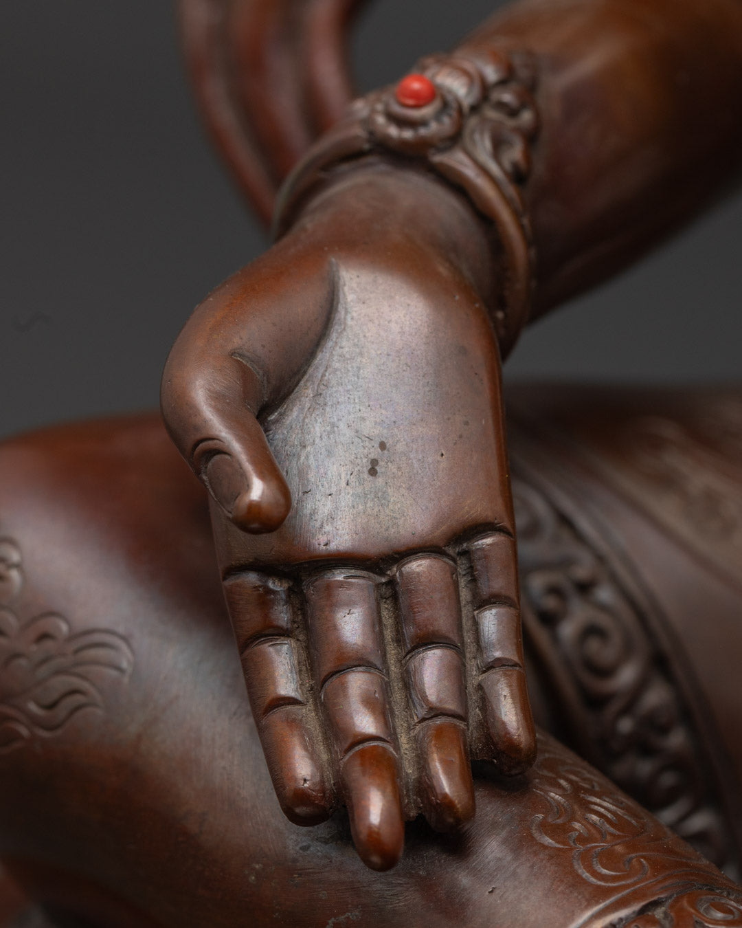 Oxidized Green Tara Statue | Handmade Buddhist Copper Sculpture