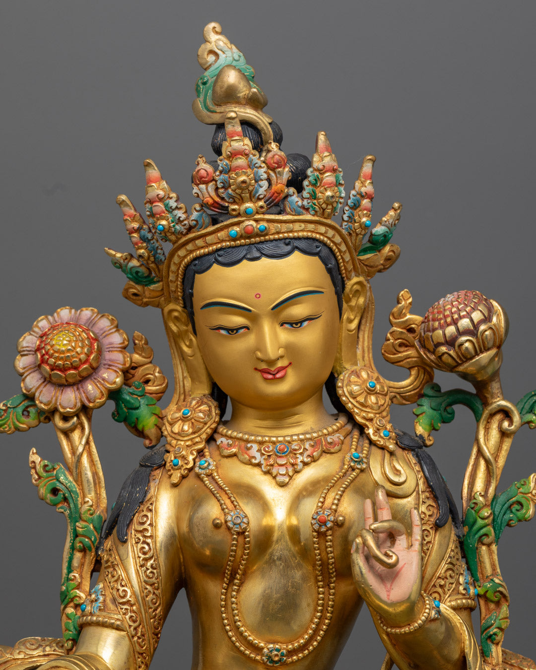Green Tara Statue | Traditional Nepalese Buddhist Art