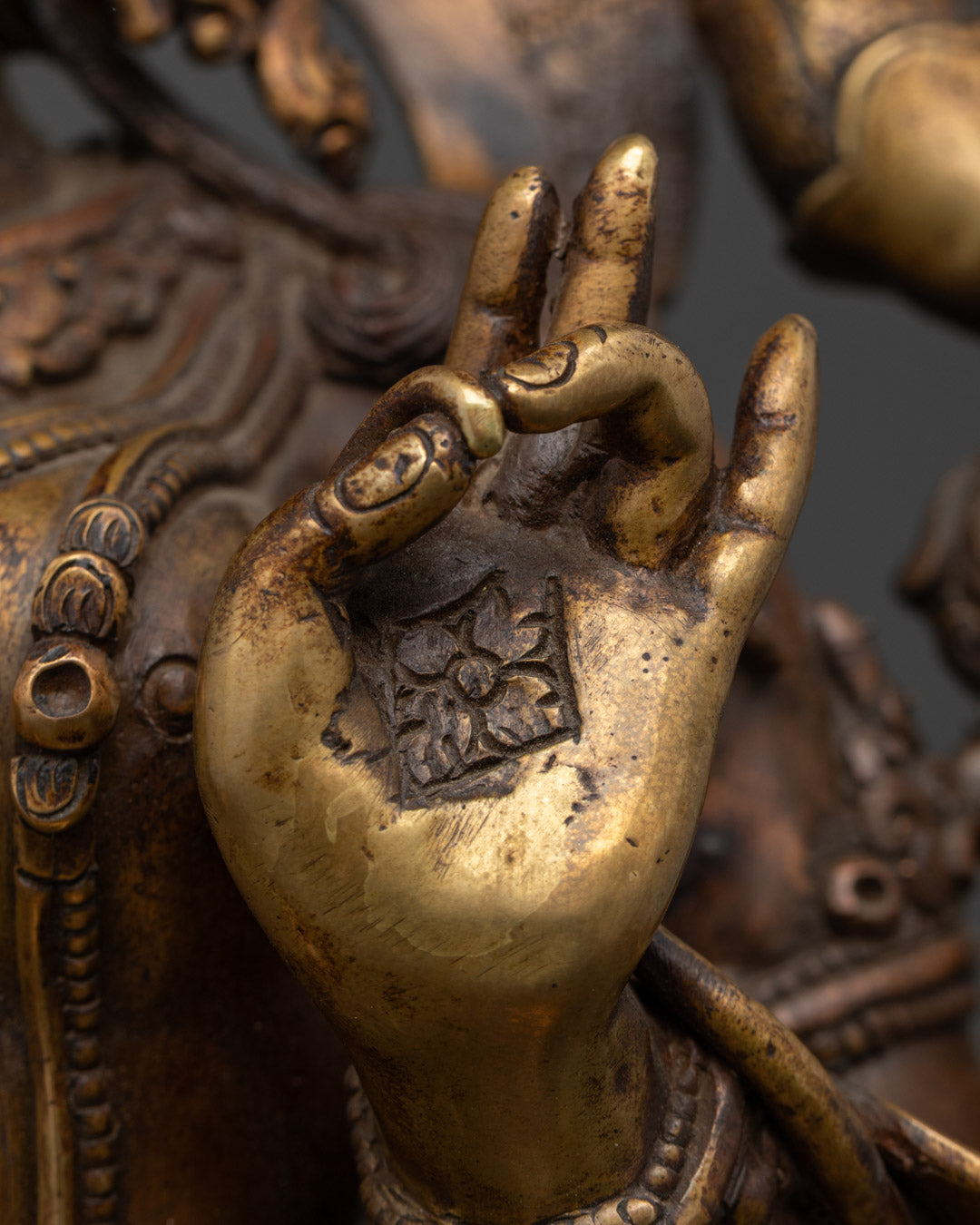 Green Tara Oxidized Bronze Plated Statue