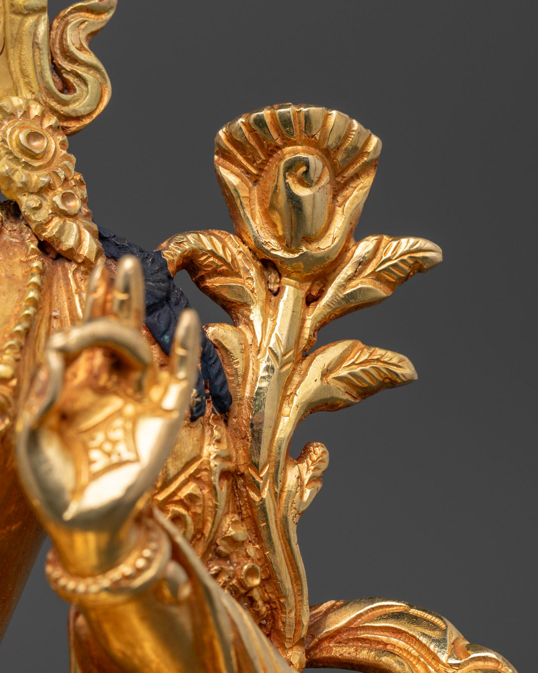 24k Gold Gilded Green Tara Statue | Divine Protection and Peace