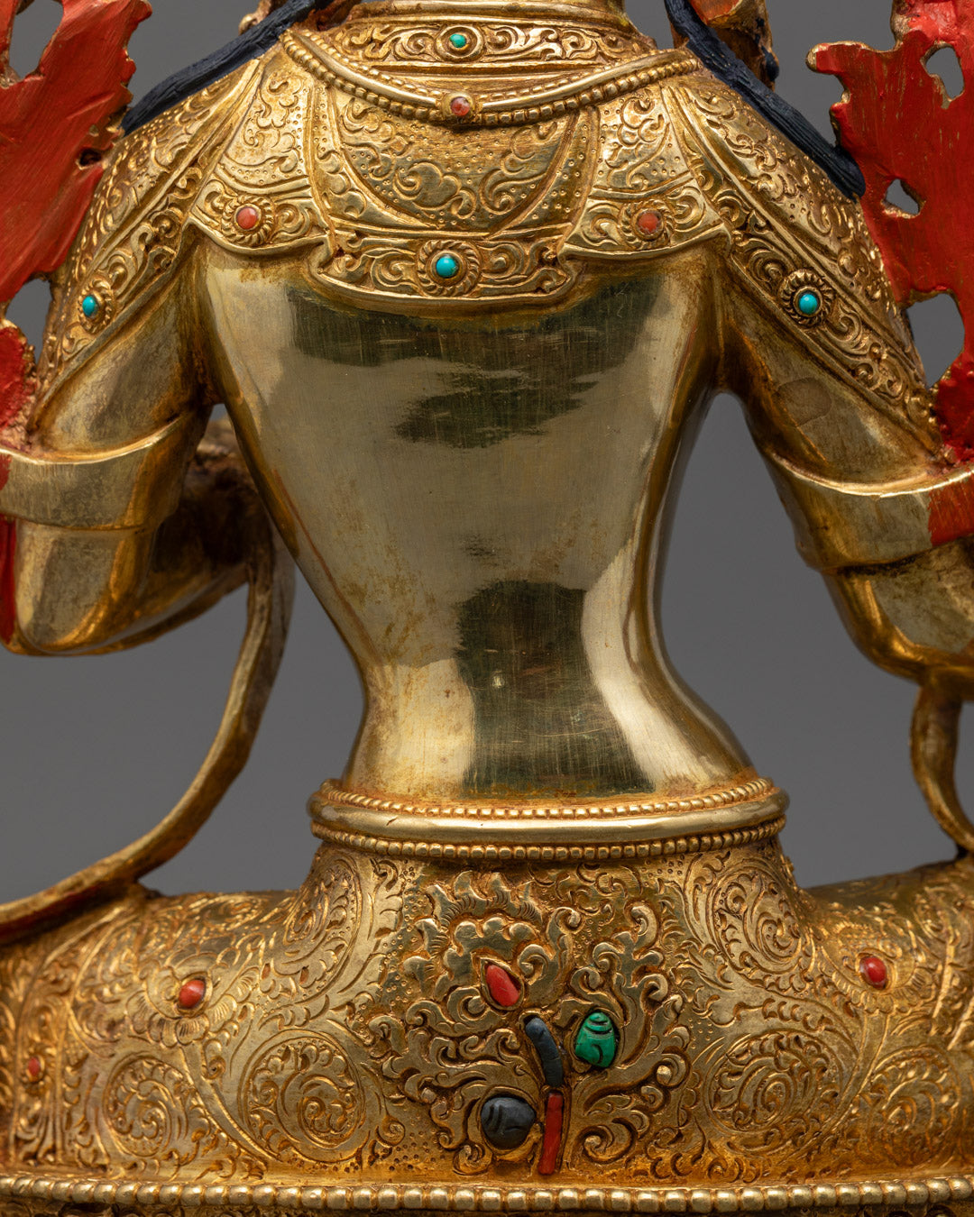 Green Tara Statue | Sacred 24k Gold Gilded Statue