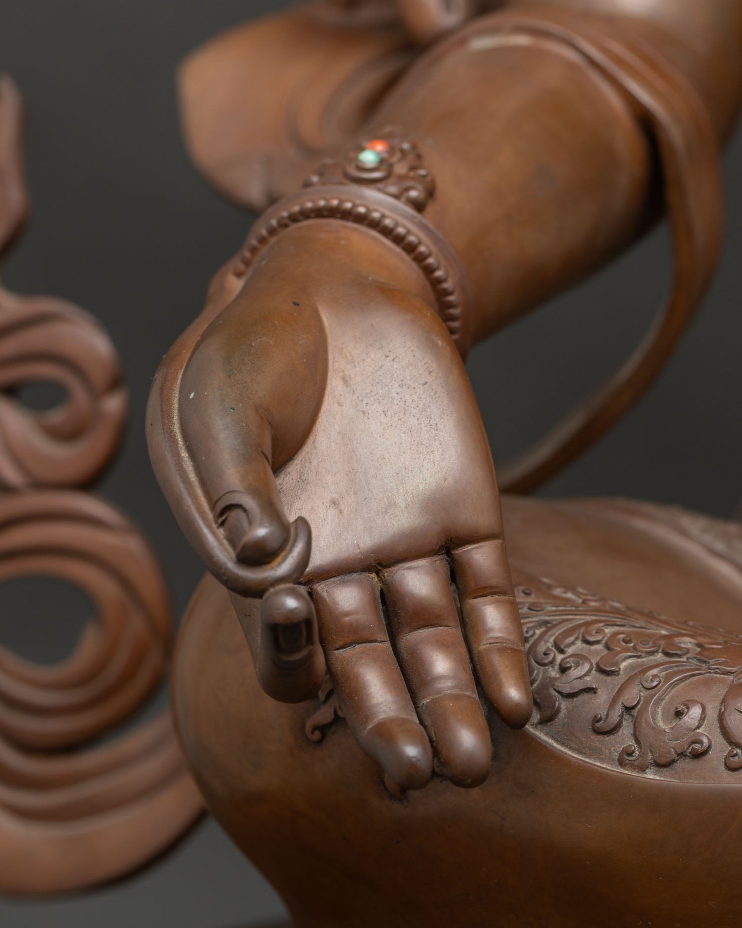 Green Tara Goddess Statue | Chemically Oxidized Copper Masterpiece