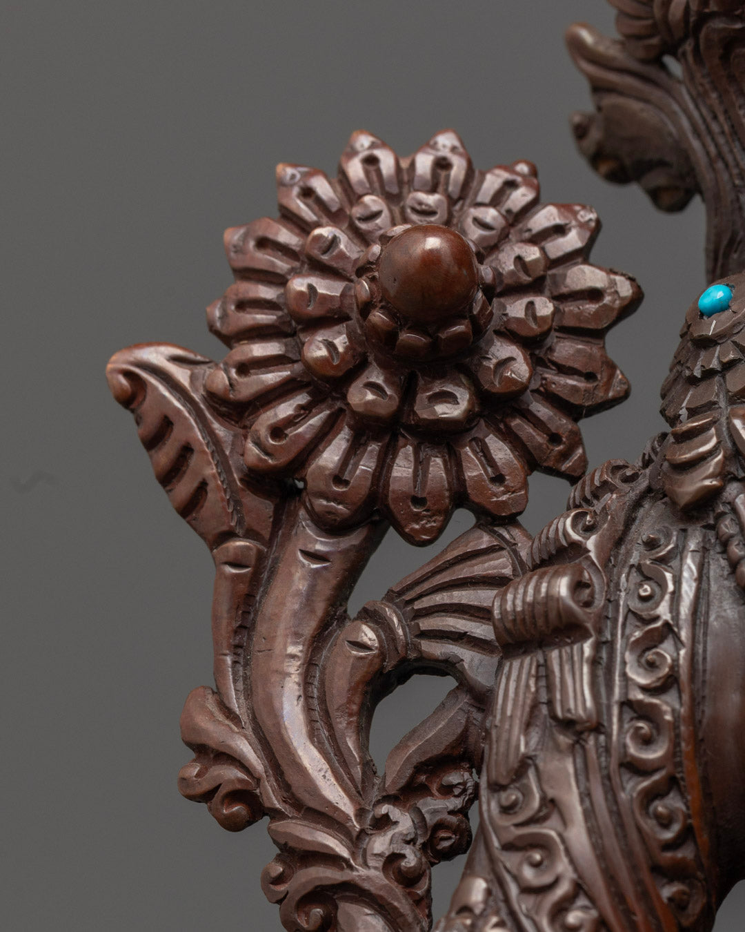 Oxidized Copper Green Tara Statue | Tibetan Buddhist Art