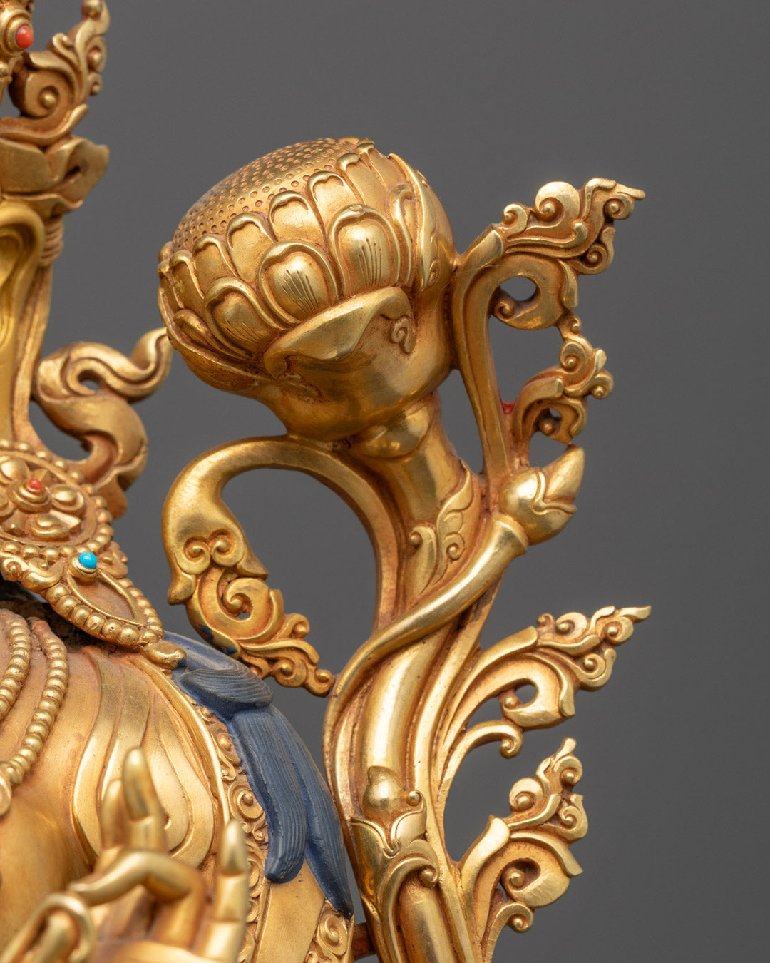 Beautifully Hand-craved Green Tara Sculpture | Traditional Tibetan Art