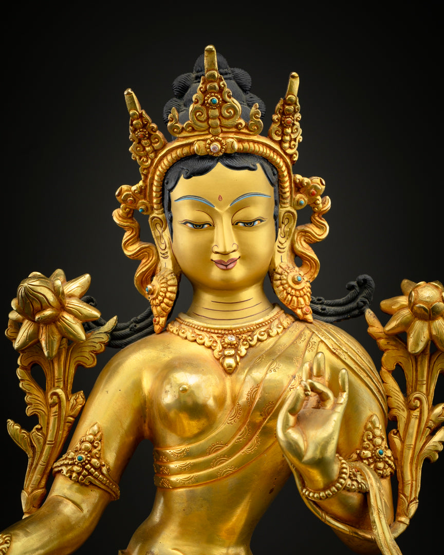 Green Tara Statue | Compassionate Goddess