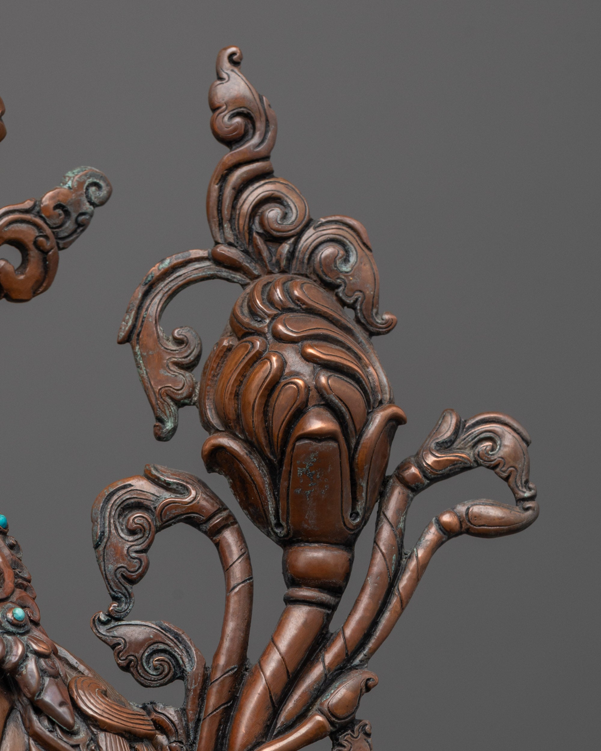 Buddhist Green Tara Statue | Artisan-Oxidized Copper Sculpture