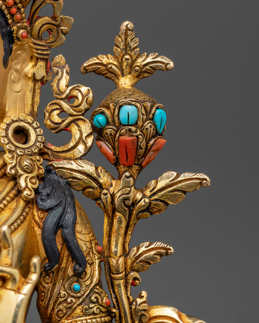 Green Tara Statue | Handmade Tibetan Art for Spiritual Practice