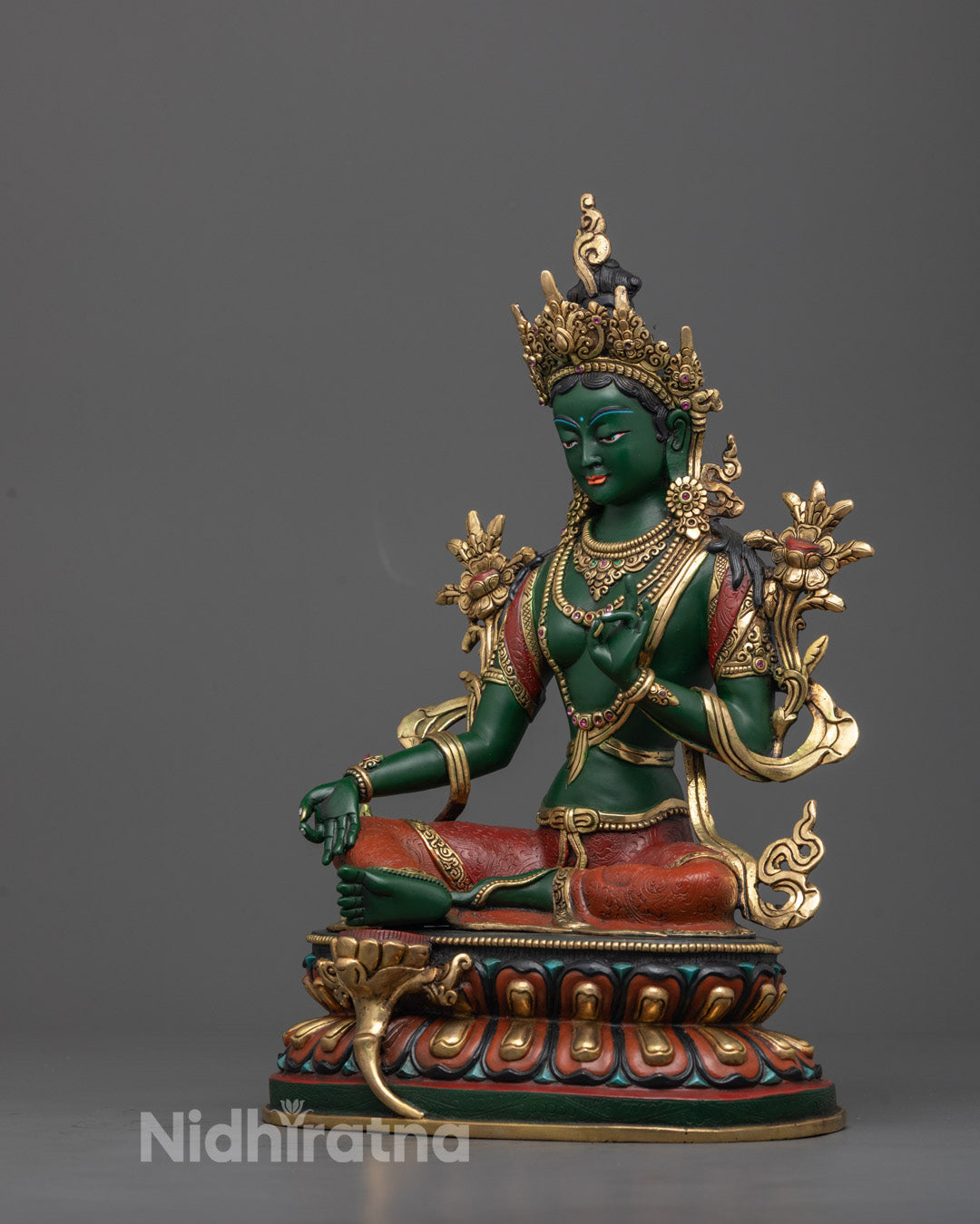Sacred Green Tara Statue | Handmade Himalayan Art