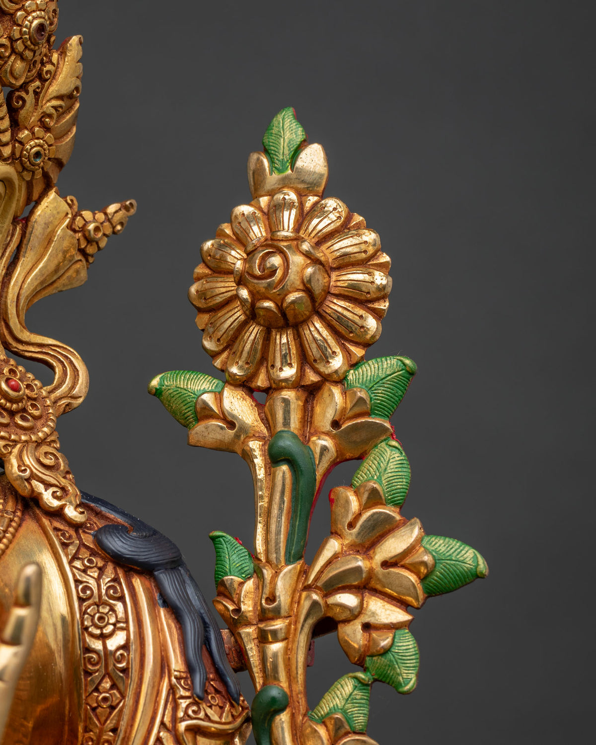 Hand-Carved Green Tara Figurine | Embodiment of Swift Protection