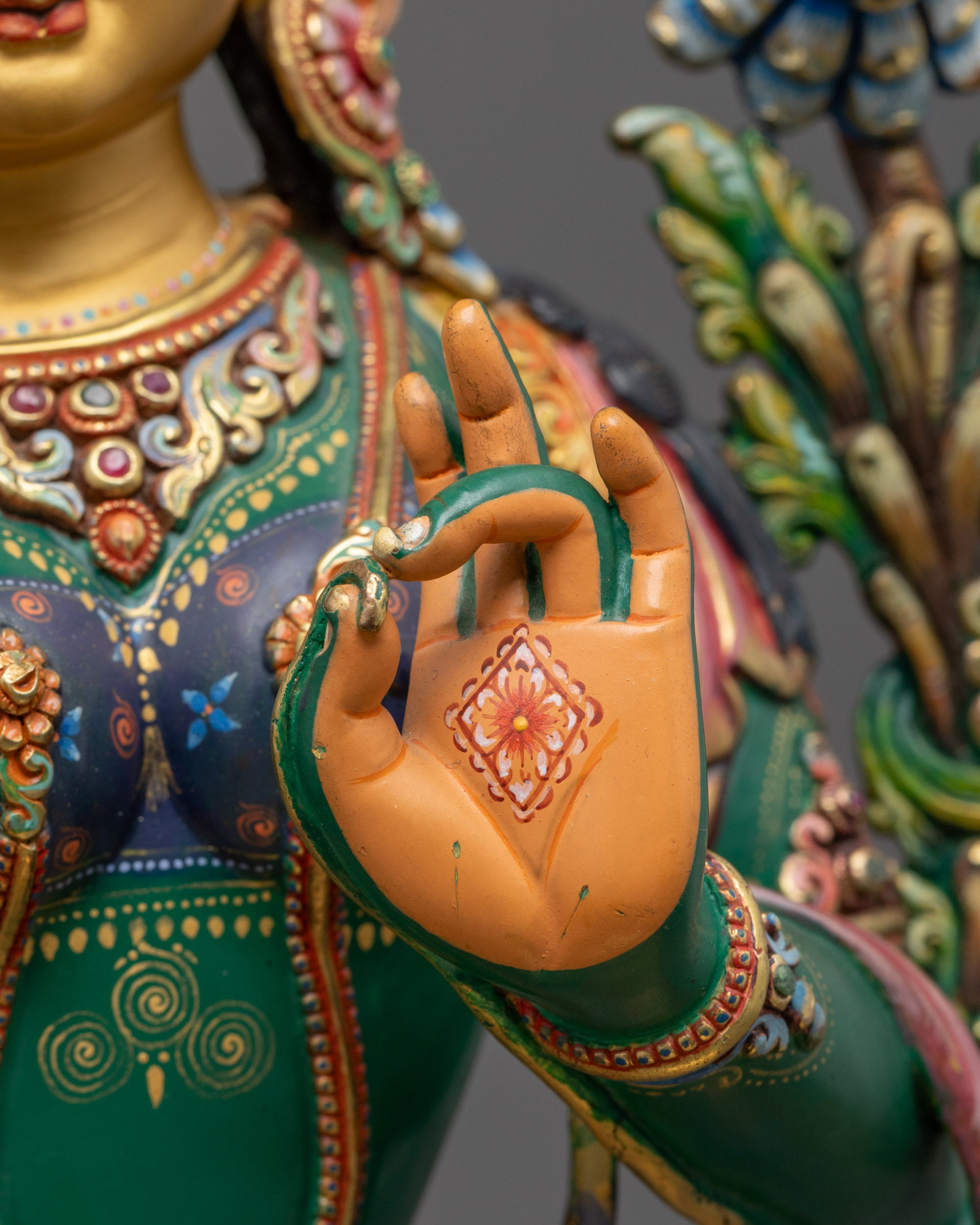 Premium Green Tara Statue for Spiritual Wellness and Fear Removal
