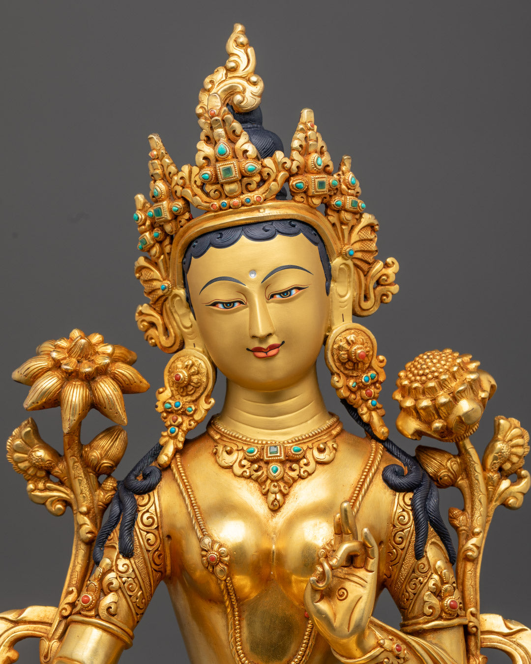 Nepalese Green Tara Statue | Spiritual Home Decor