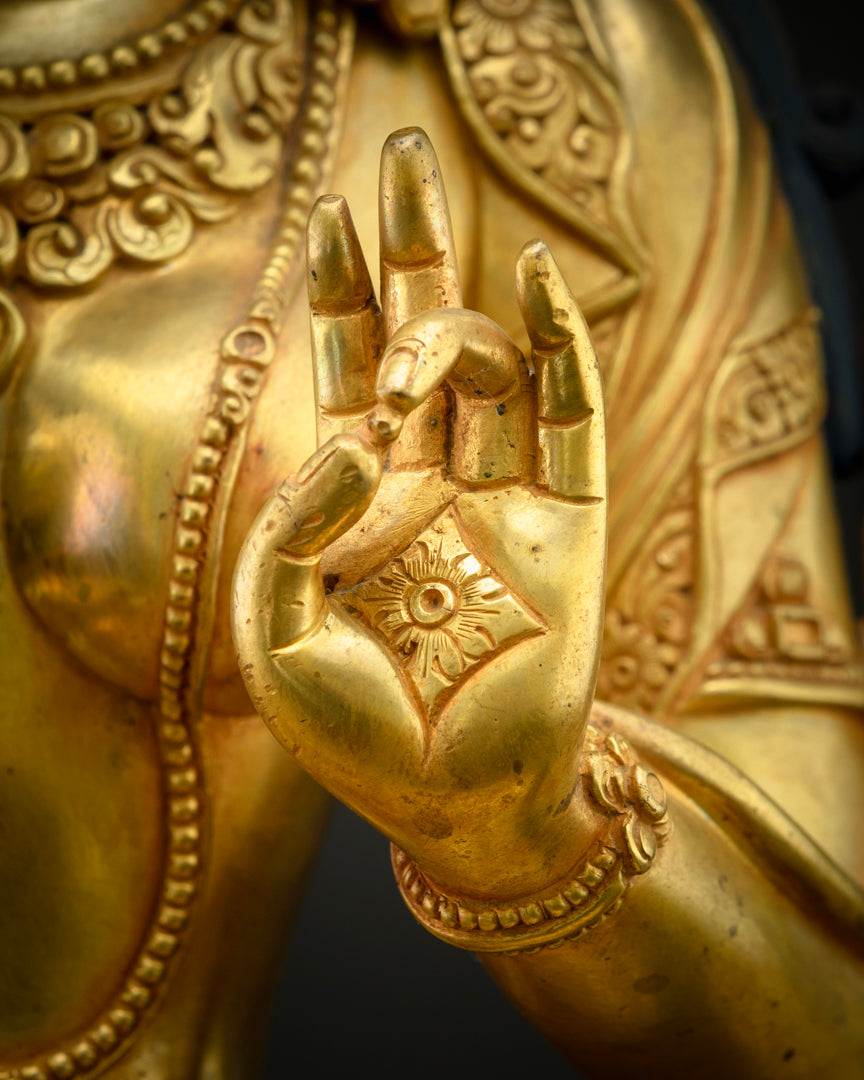 Green Tara Statue | Buddhist Hand-Carved Art