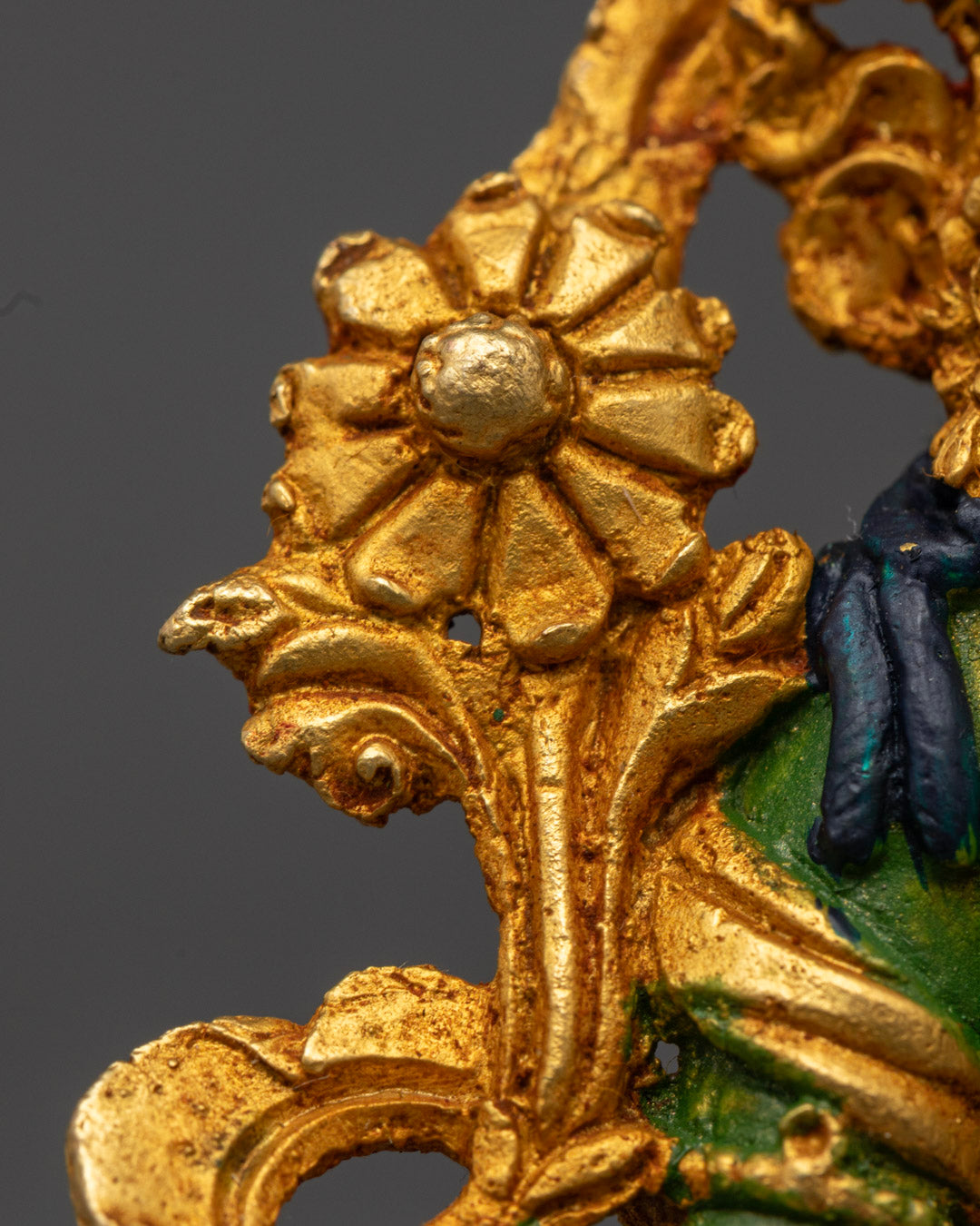 Finely Hand-Painted Green Tara Statue | Himalayan Buddhist Art