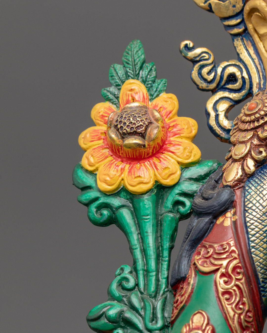 Beautifully Colored Green Tara Statue