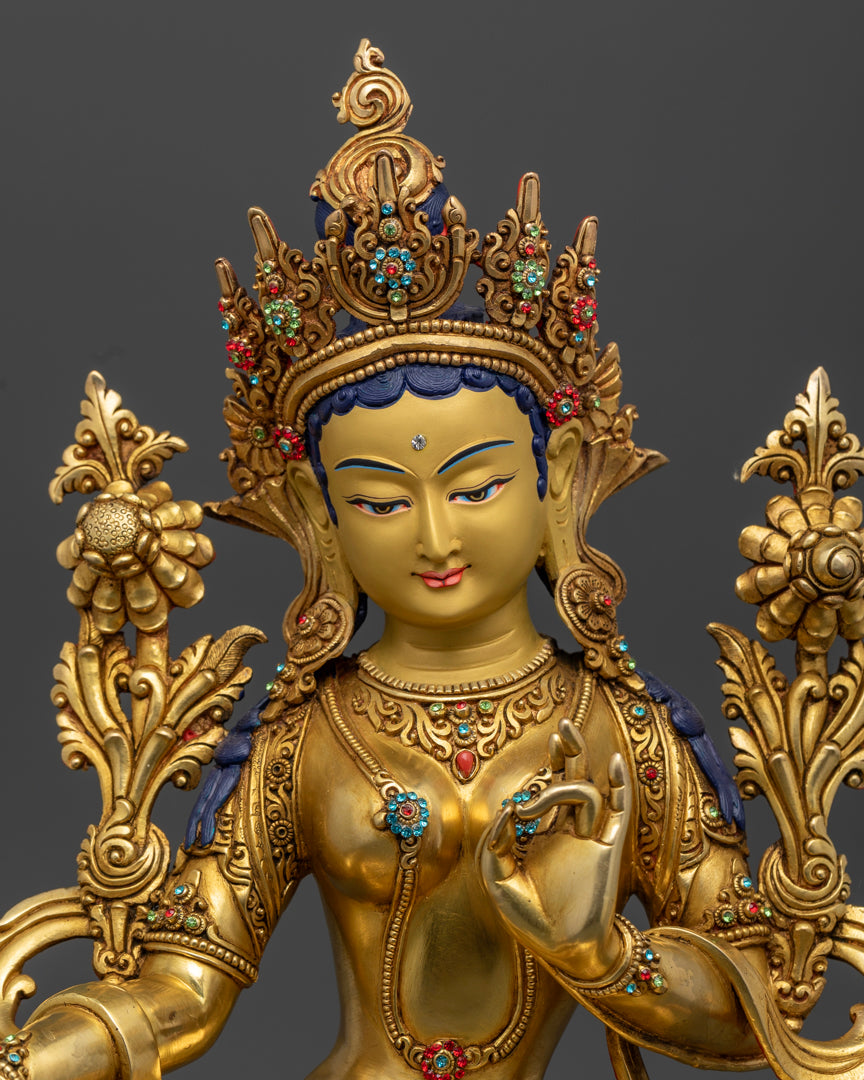 Green Tara Statue | Green Tara Goddess | ārya-tārā | Buddha Tara | buddhist tara statue