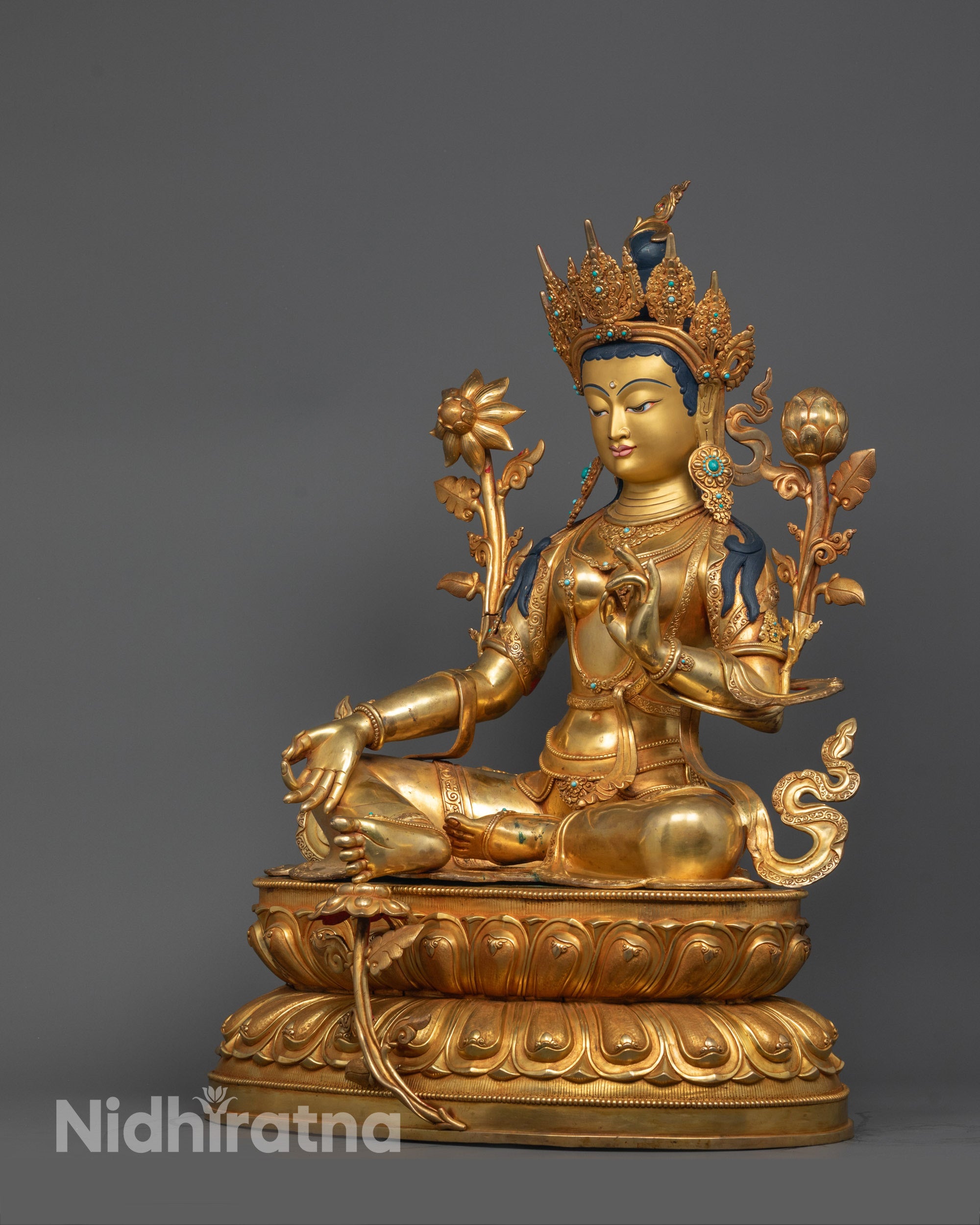 Green Tara Statue | Sacred Himalayan Art for Peace