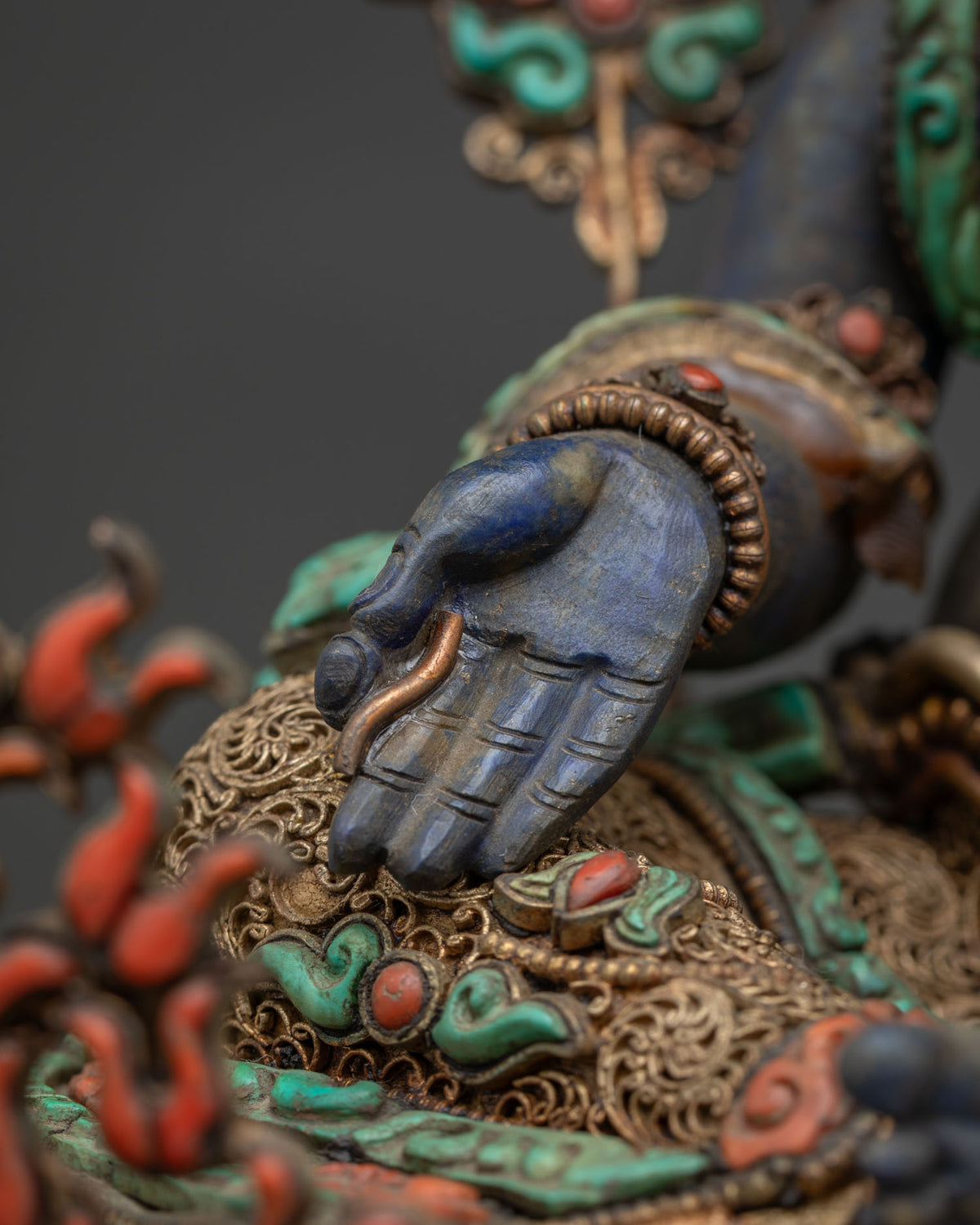 Lapis Lazuli Green Tara Statue | Compassionate Mother of All Buddhas