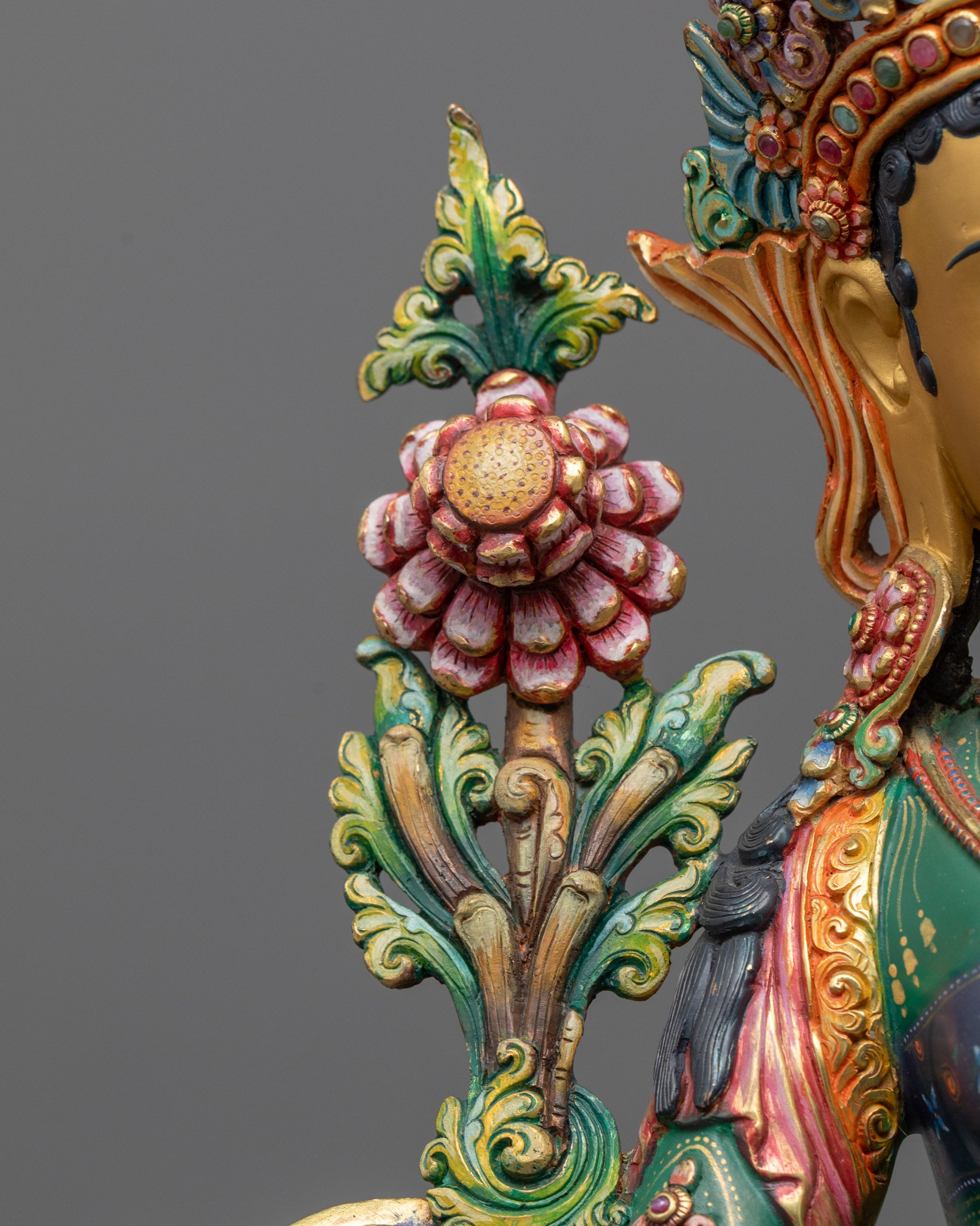 Premium Green Tara Statue for Spiritual Wellness and Fear Removal