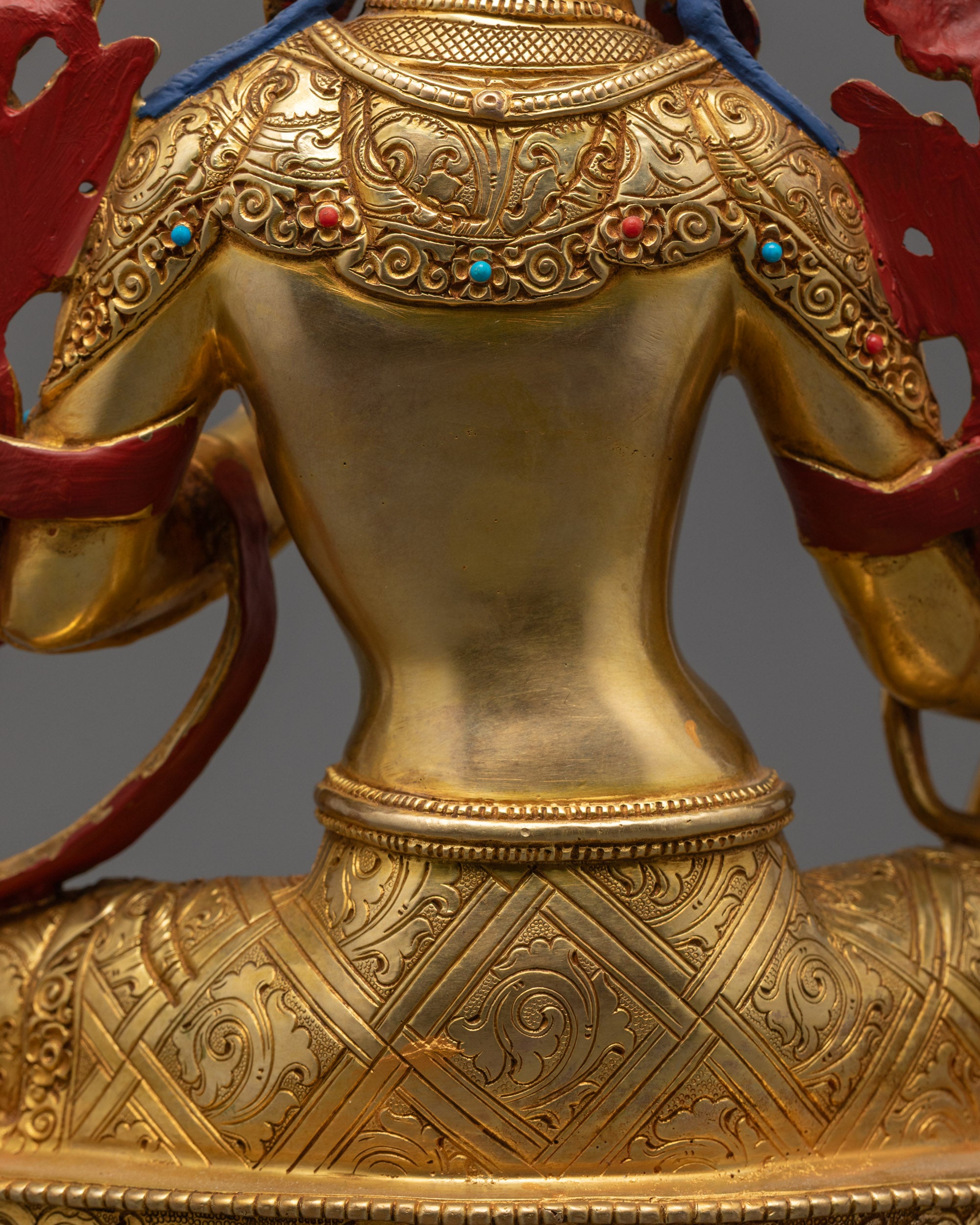 Handmade Green Tara Statue | Fire-Gilded Himalayan Goddess