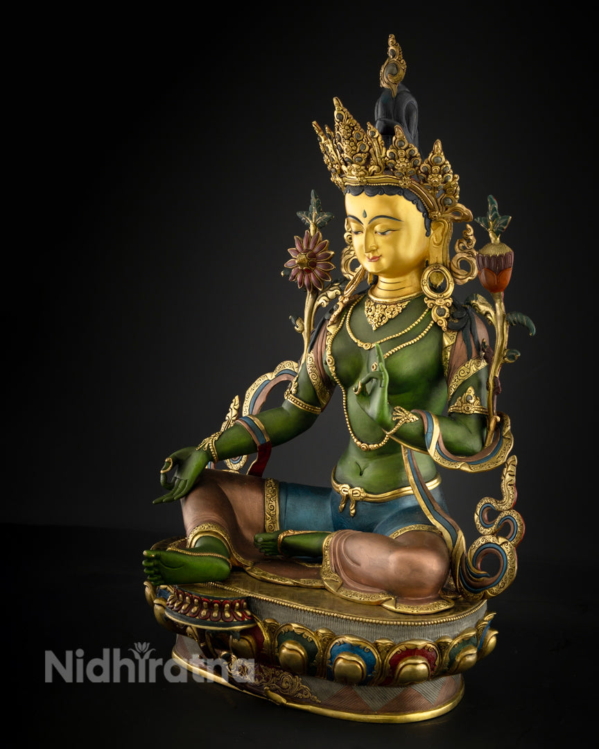 Buddhist Green Tara Statue | Handmade Tara Statue