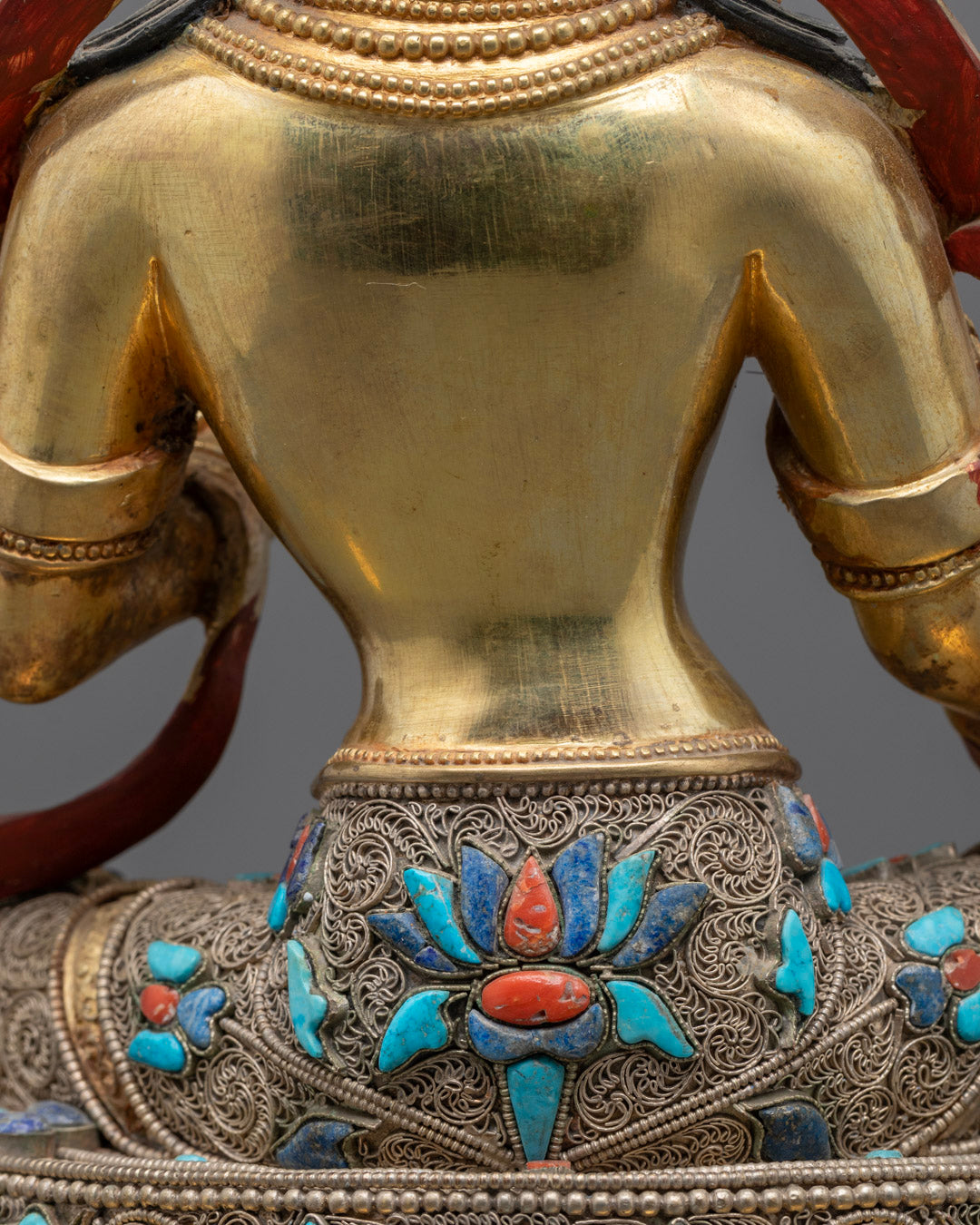 Green Tara Sculpture | Gold Body Buddhist Goddess