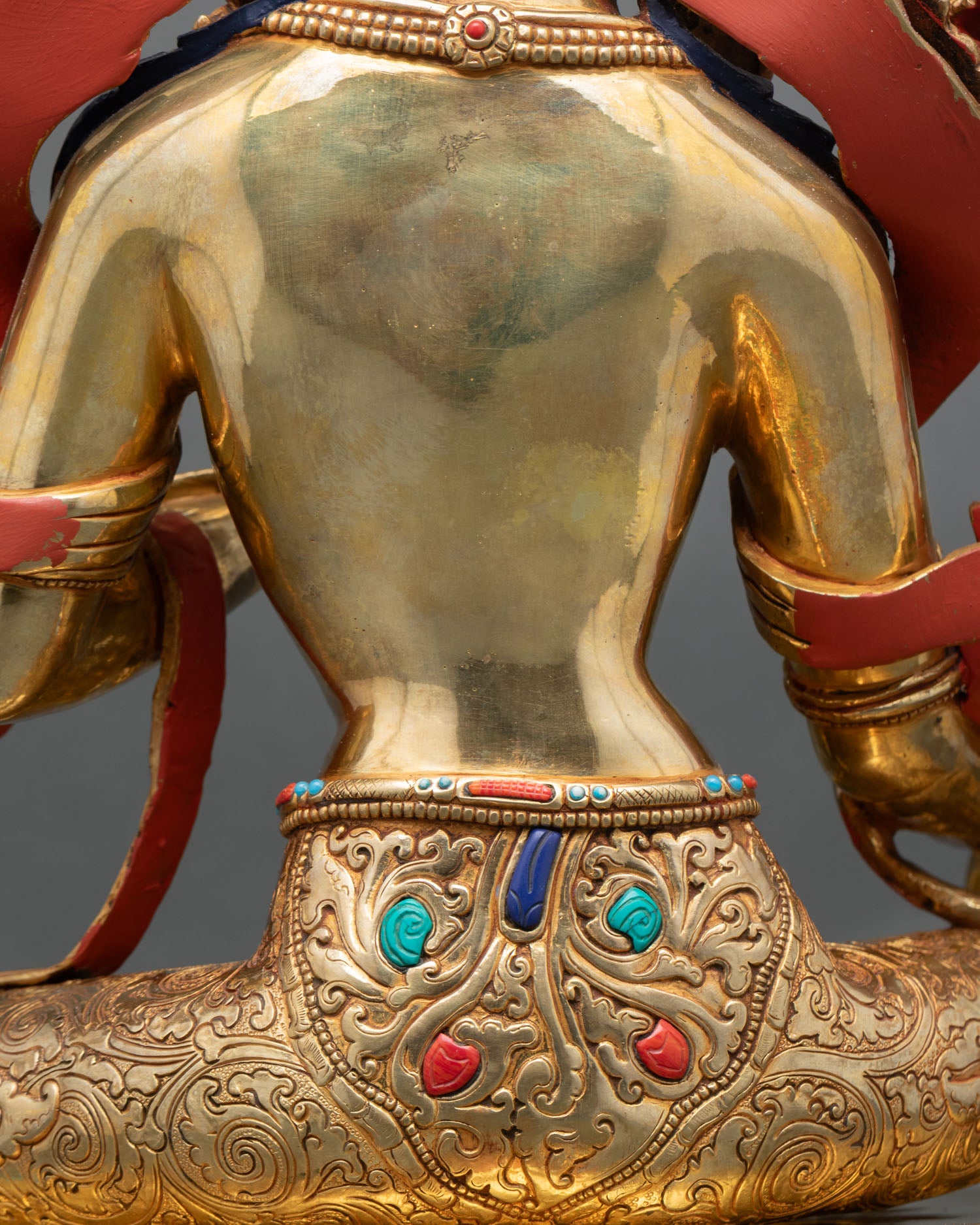 Green Tara Statue | Gold Finish Himalayan Artwork