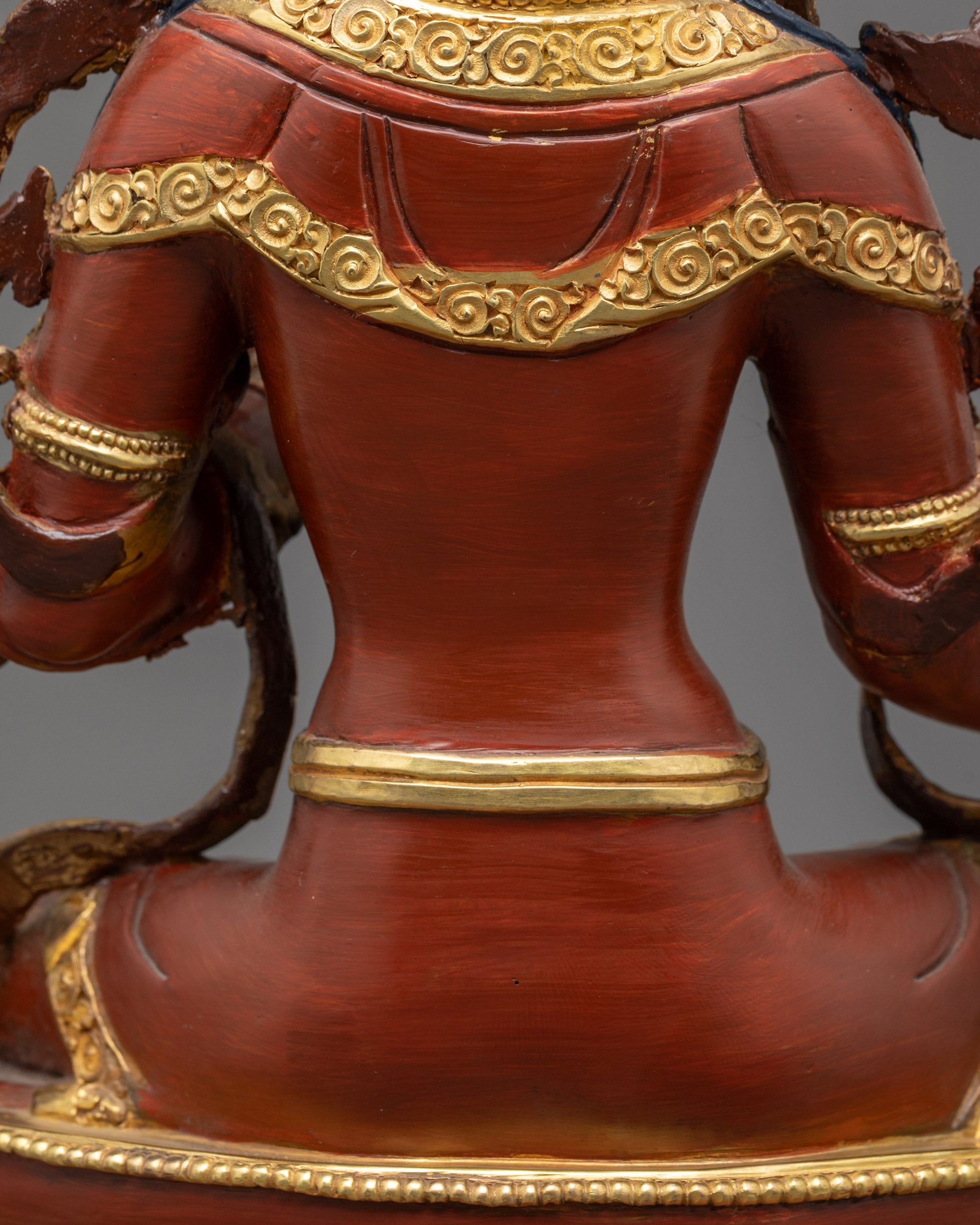 Fire Gold Gilded Green Tara Sculpture | Protective Goddess