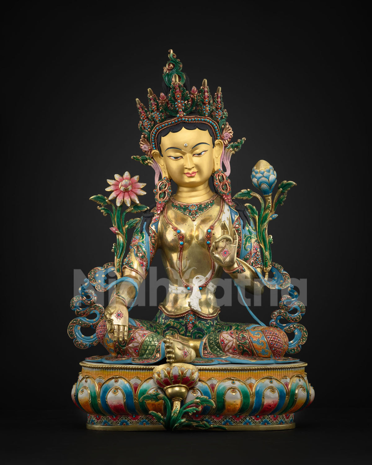 Masterpiece Green Tara Sculpture for Healing