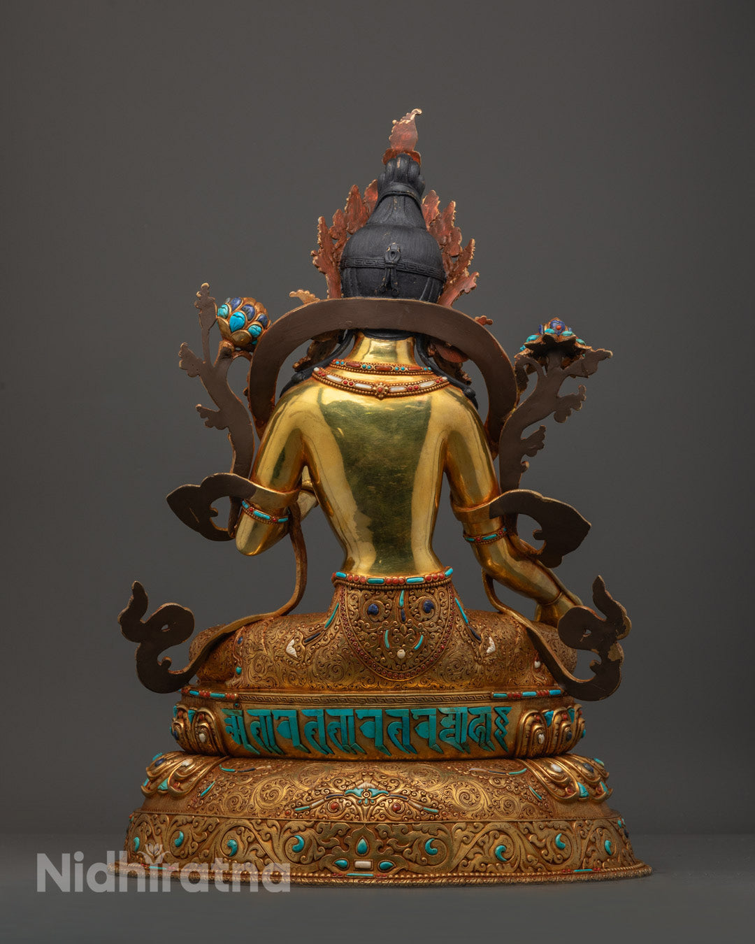 Hand-Carved Green Tara Statue | Nepalese Buddhist Art