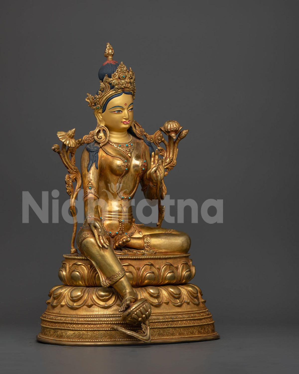 Green Tara Statue from Nepal: Elegance and Spirituality