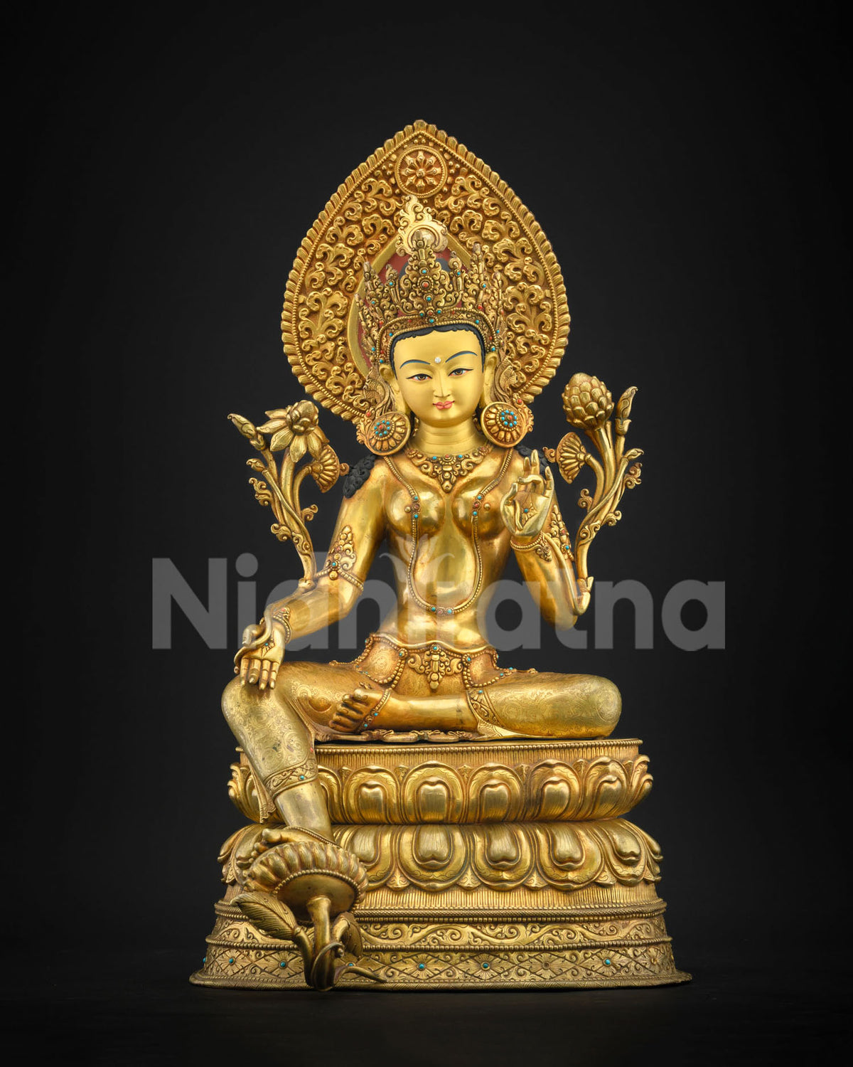 24" Buddhist Green Tara Statue | Himalayan Sacred Art