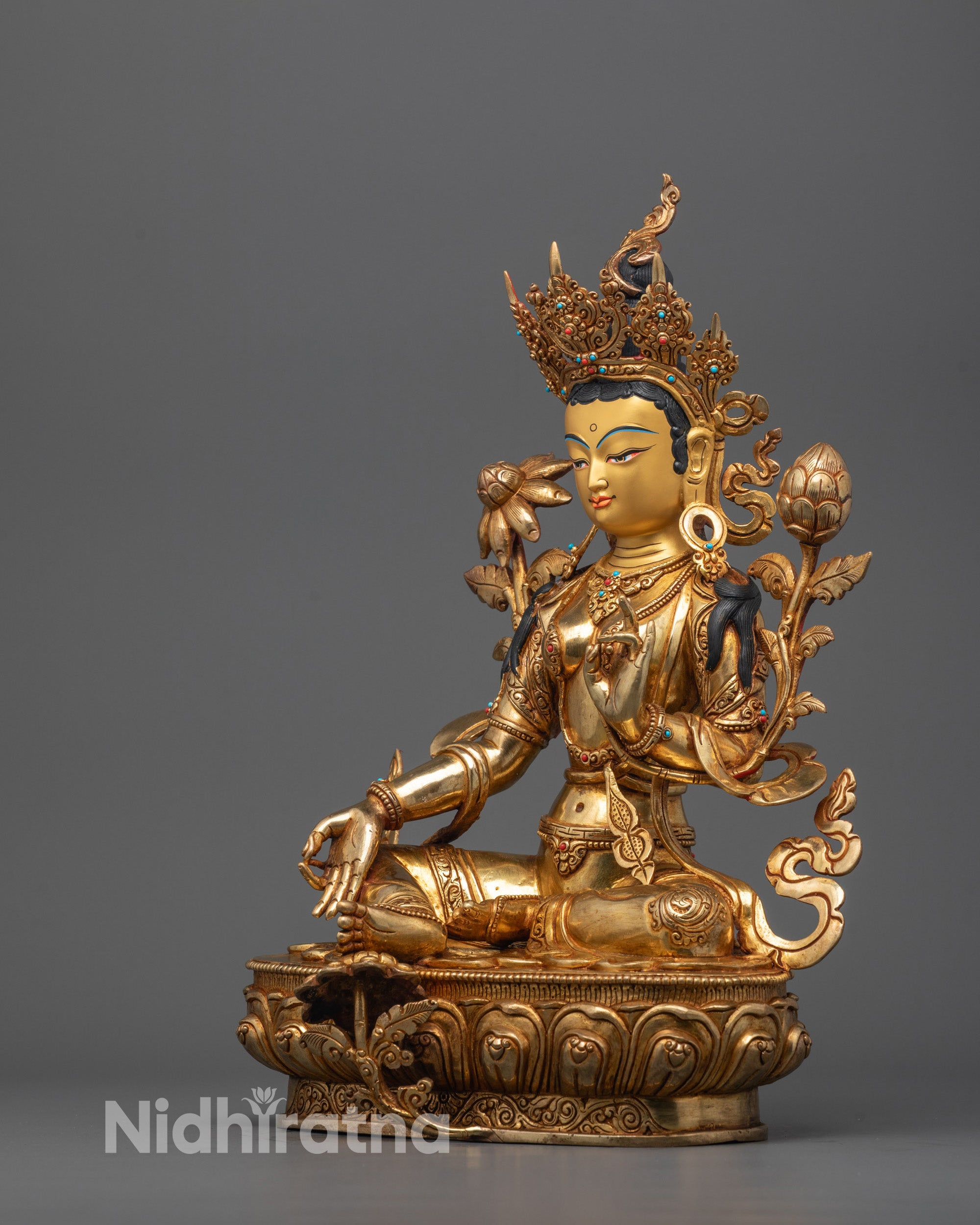 Green Tara Statue | Handcrafted Buddhist Goddess Figurine