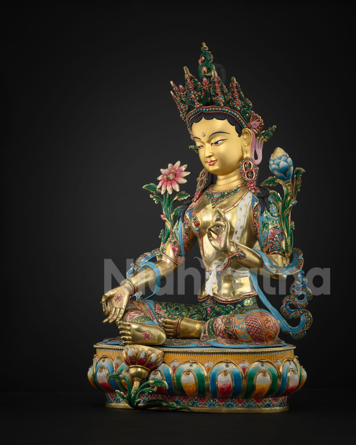 Masterpiece Green Tara Sculpture for Healing