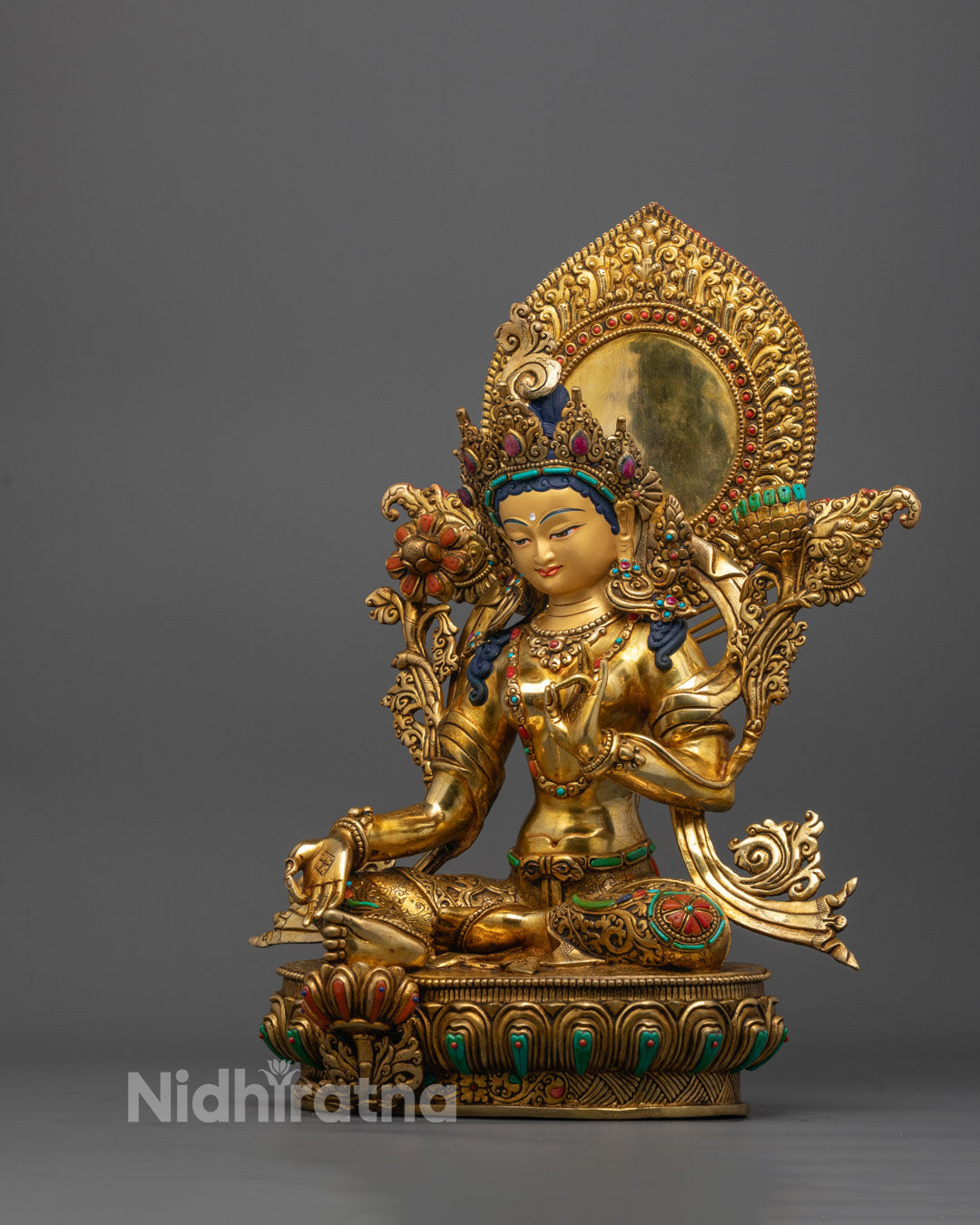 Traditional Green Tara Statue | Himalayan Healing Goddess