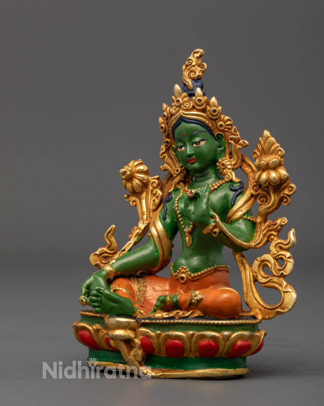 Green Colored Green Tara Statue | Buddhist Sculpture
