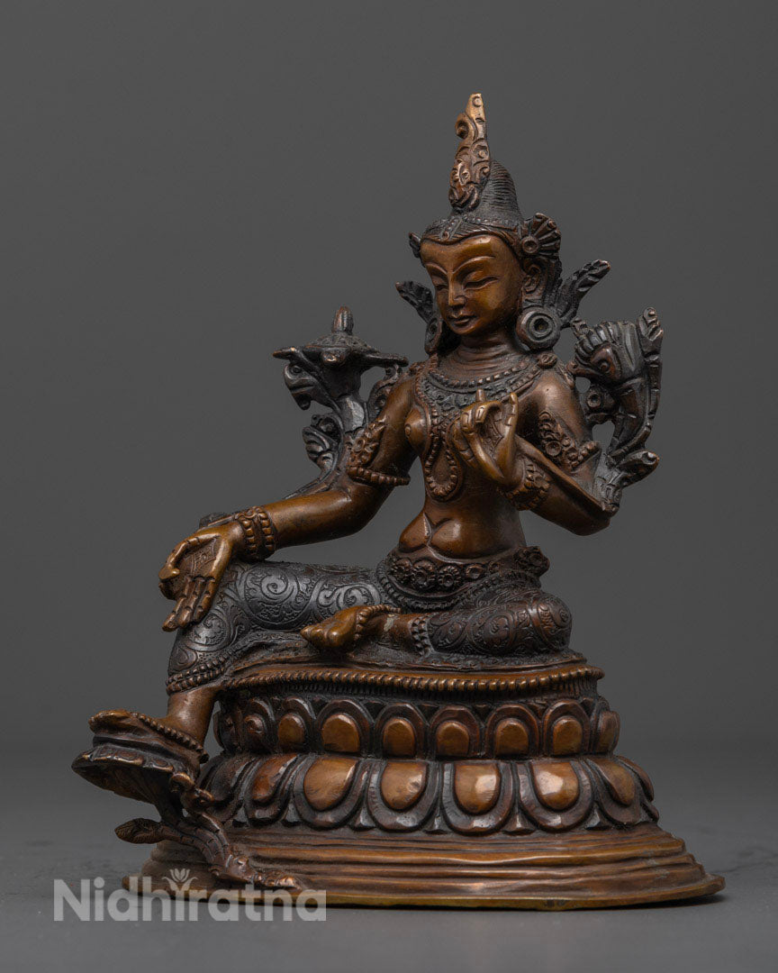 Green Tara Statue – Handcrafted Spiritual Decor | Tibetan Art