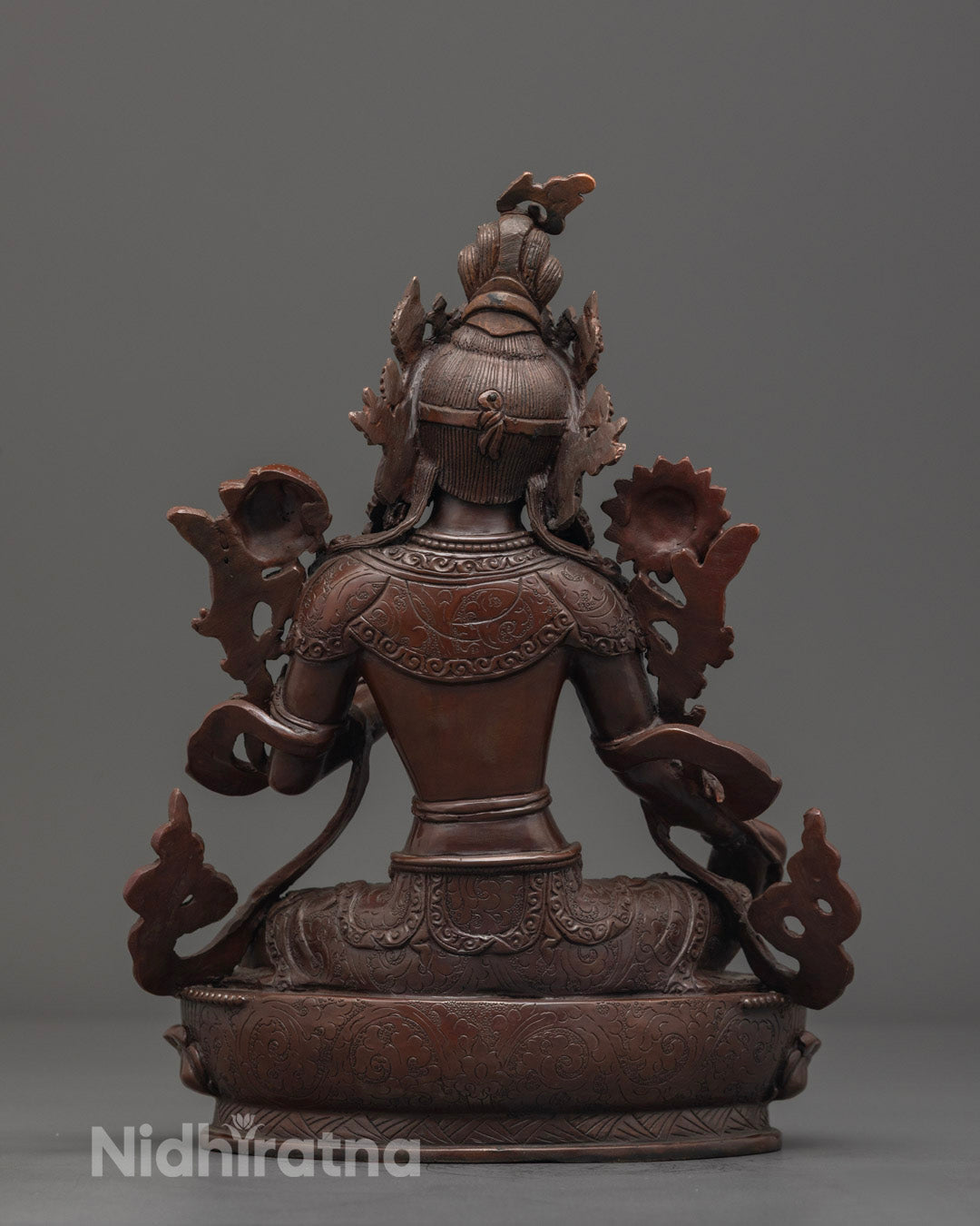 Oxidized Copper Green Tara Statue | Tibetan Buddhist Art