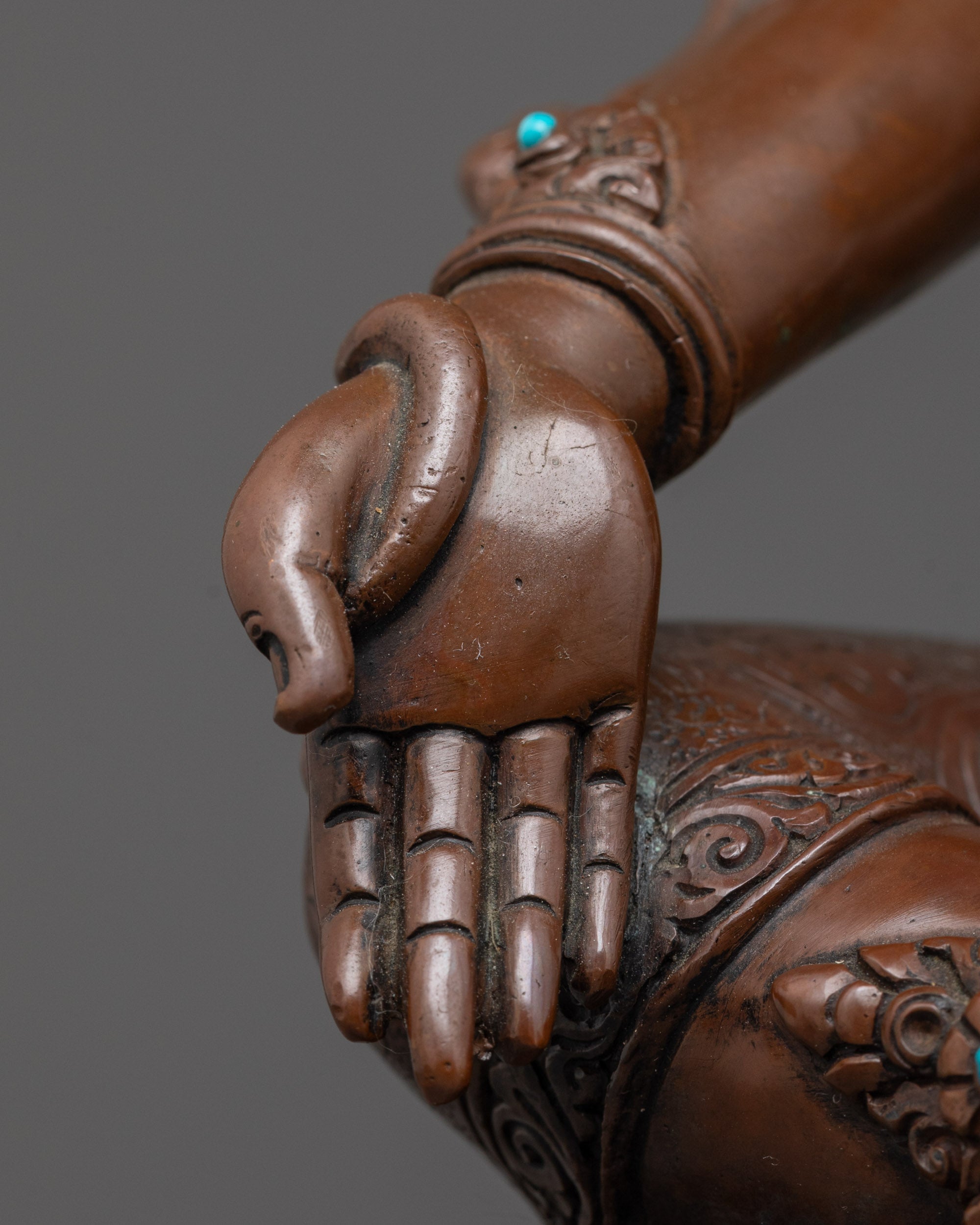 Goddess Oxidized Green Tara Statue | Handmade Syamatara Figurine