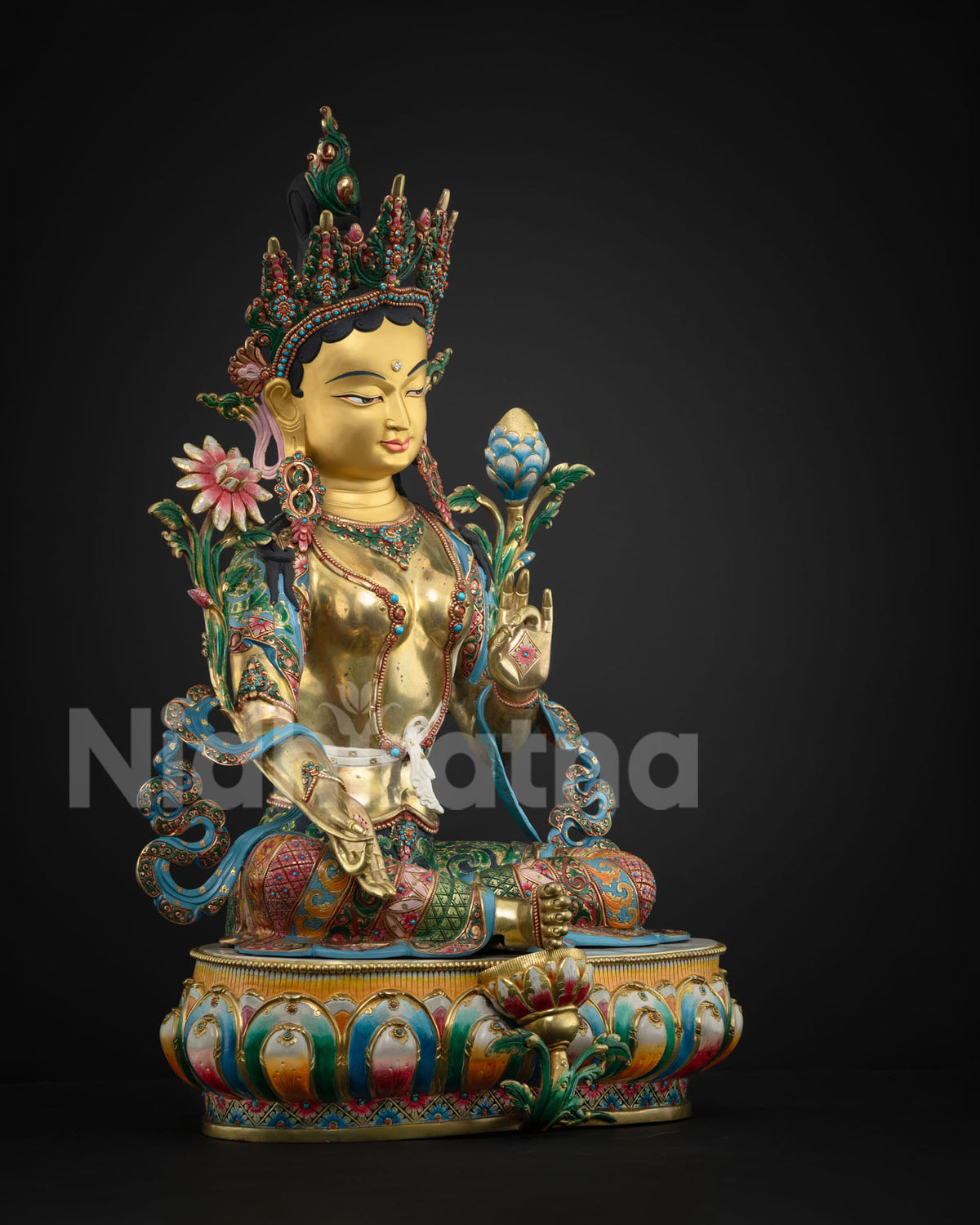 Masterpiece Green Tara Sculpture for Healing