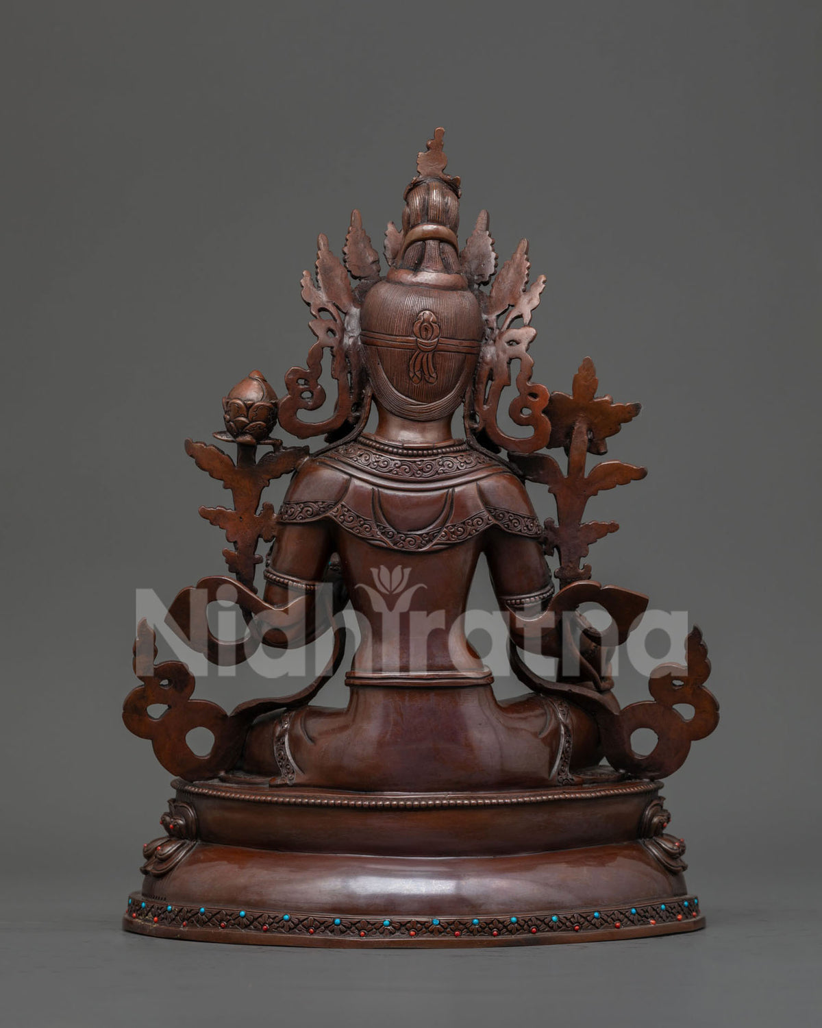 Hand-Painted Oxidized Green Tara Statue