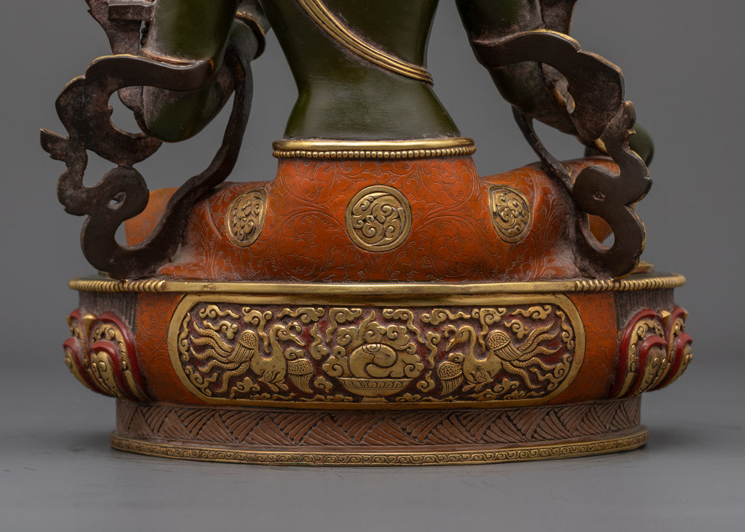 Colored Green Tara Statue | Mother Green Tara Sculpture
