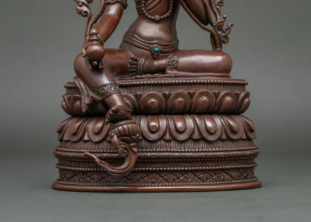 Oxidized Green Tara Statue | Tibetan Art for for Prayer & Practices